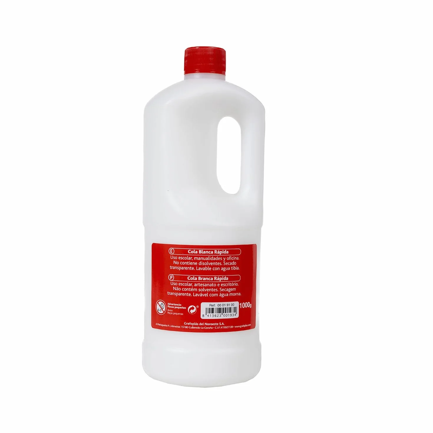 Fixo | Glue Cola Blanca Líquida Uso Escolar y Manualidades | 1Kg | Adhesión Confiable en Diversos Materiales