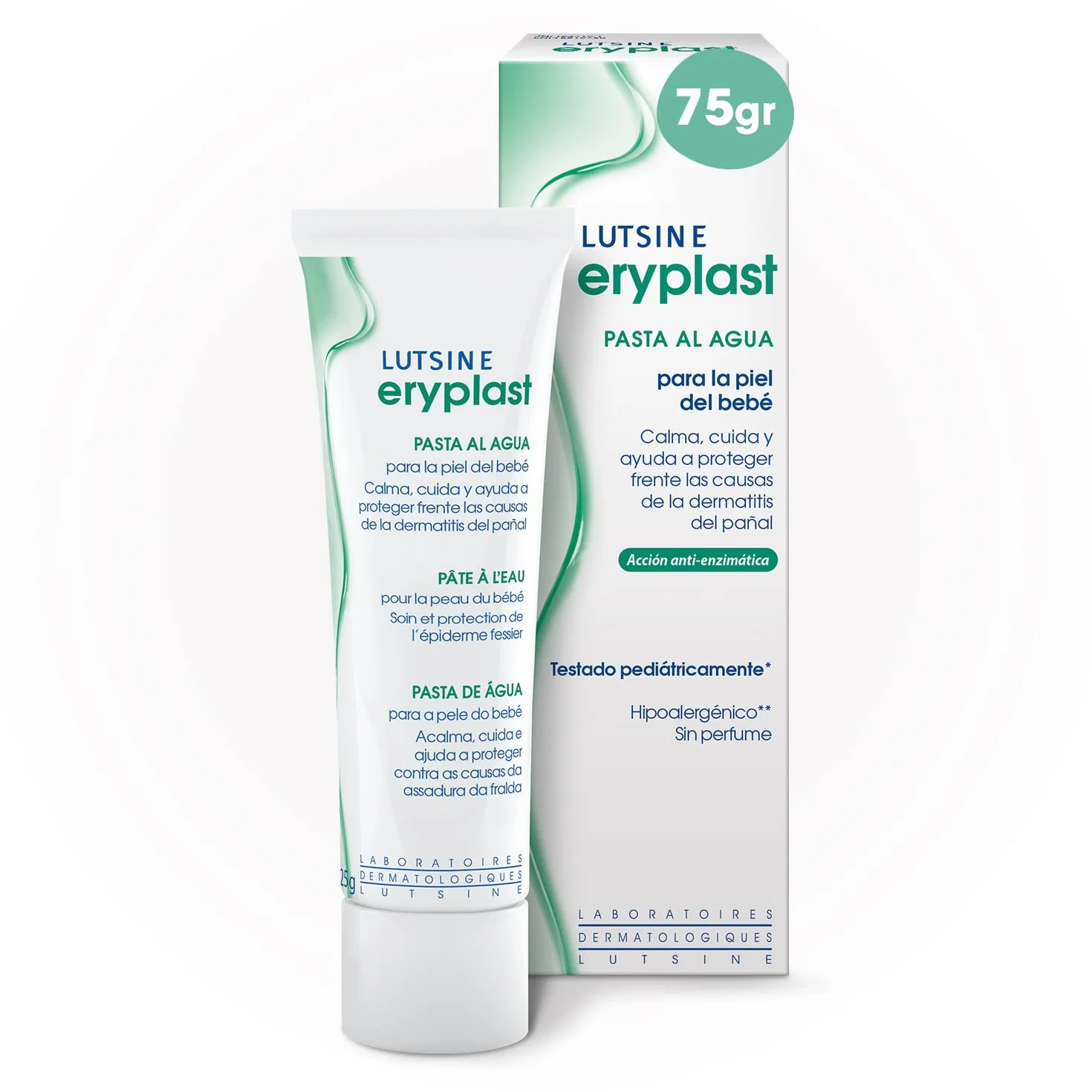 Eryplast Pasta al Agua 75 gr Pomada Protectora Crema de Pañal para Bebé Hipoalergénico Sin Perfume