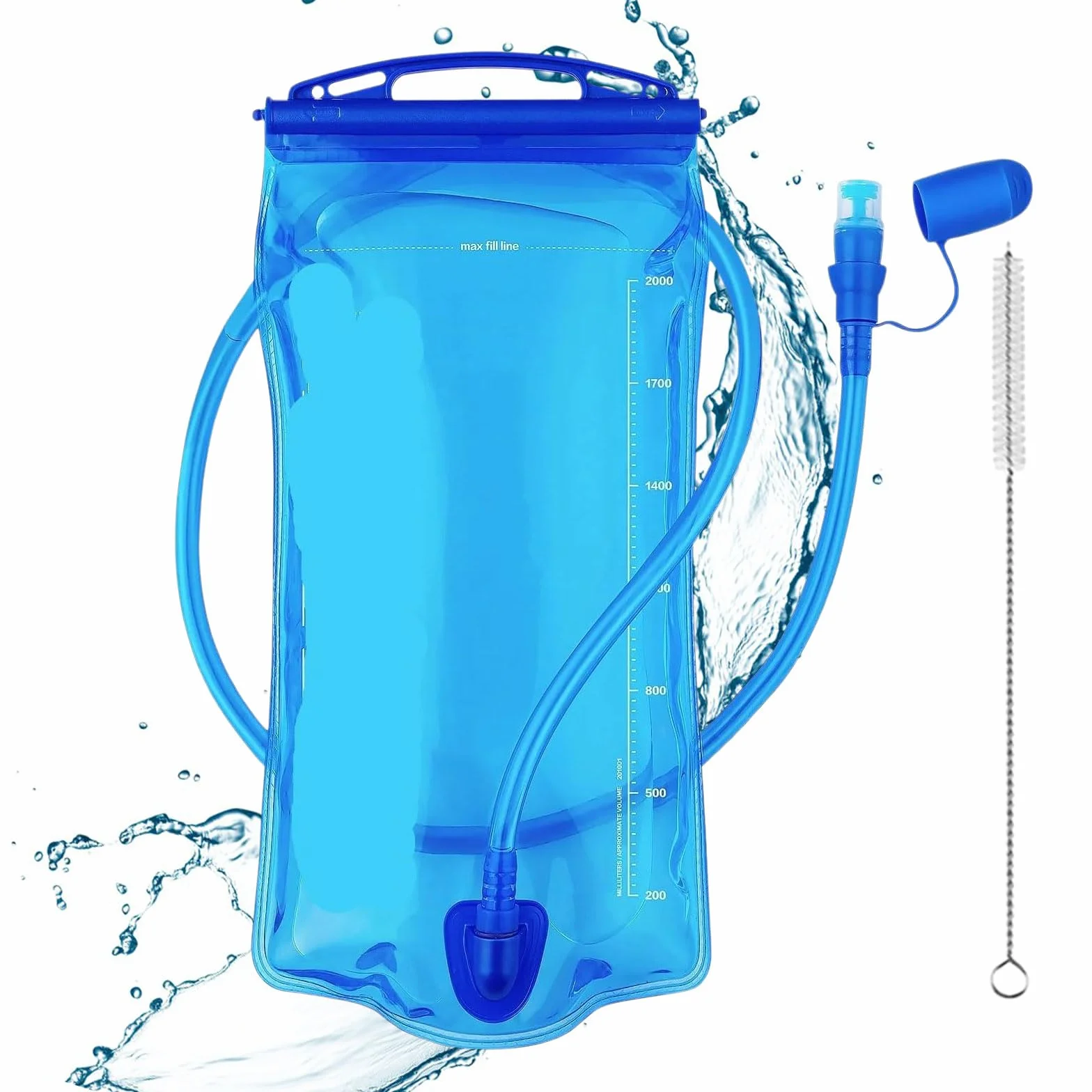2L Bolsa de Hidratación, Soft Reservoir, Bolsa de Agua, Depósito de Agua a Prueba de Fugas para, Ideal para Ciclismo, Senderismo, Carrera, Camping y Escalada