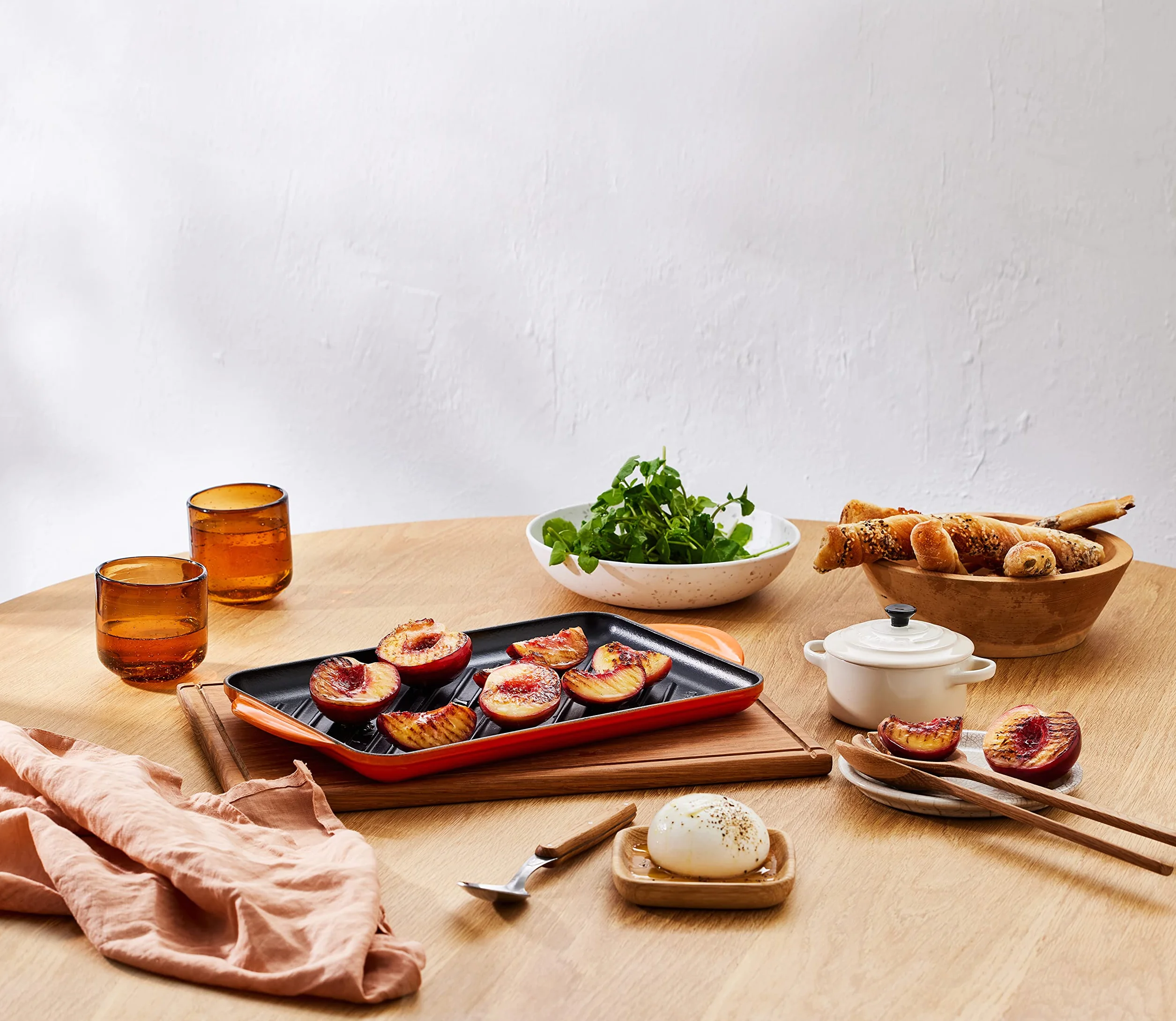 LE CREUSET Parrilla rectangular grill de hierro fundido, 32 cm, Cereza, 20202320600460