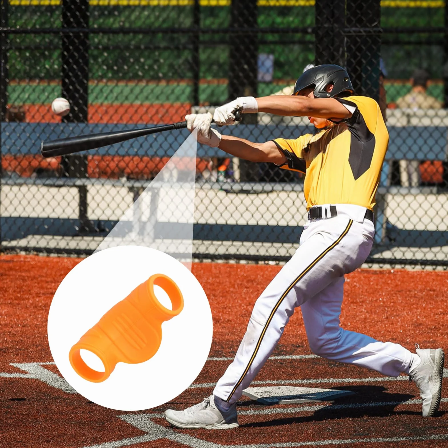 Penitue Protector Pulgar Silicona para Béisbol & Sóftbol, Reductor Impacto, Accesorios Entrenamiento (Naranja, M)