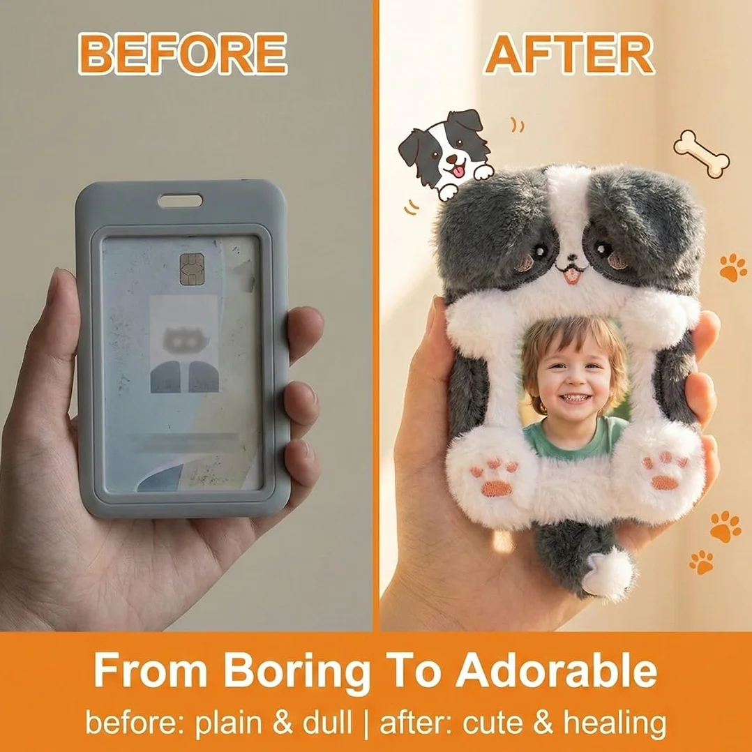 Photocards Decoracion Kpop, Photocard Holder, Soporte Para Fotos, Lindo Peluche Funda Para Cartas, Peluche Card Sleeves, Top Loaders For Cards, Soporte Para Tarjetas Fotográficas (Cachorro)