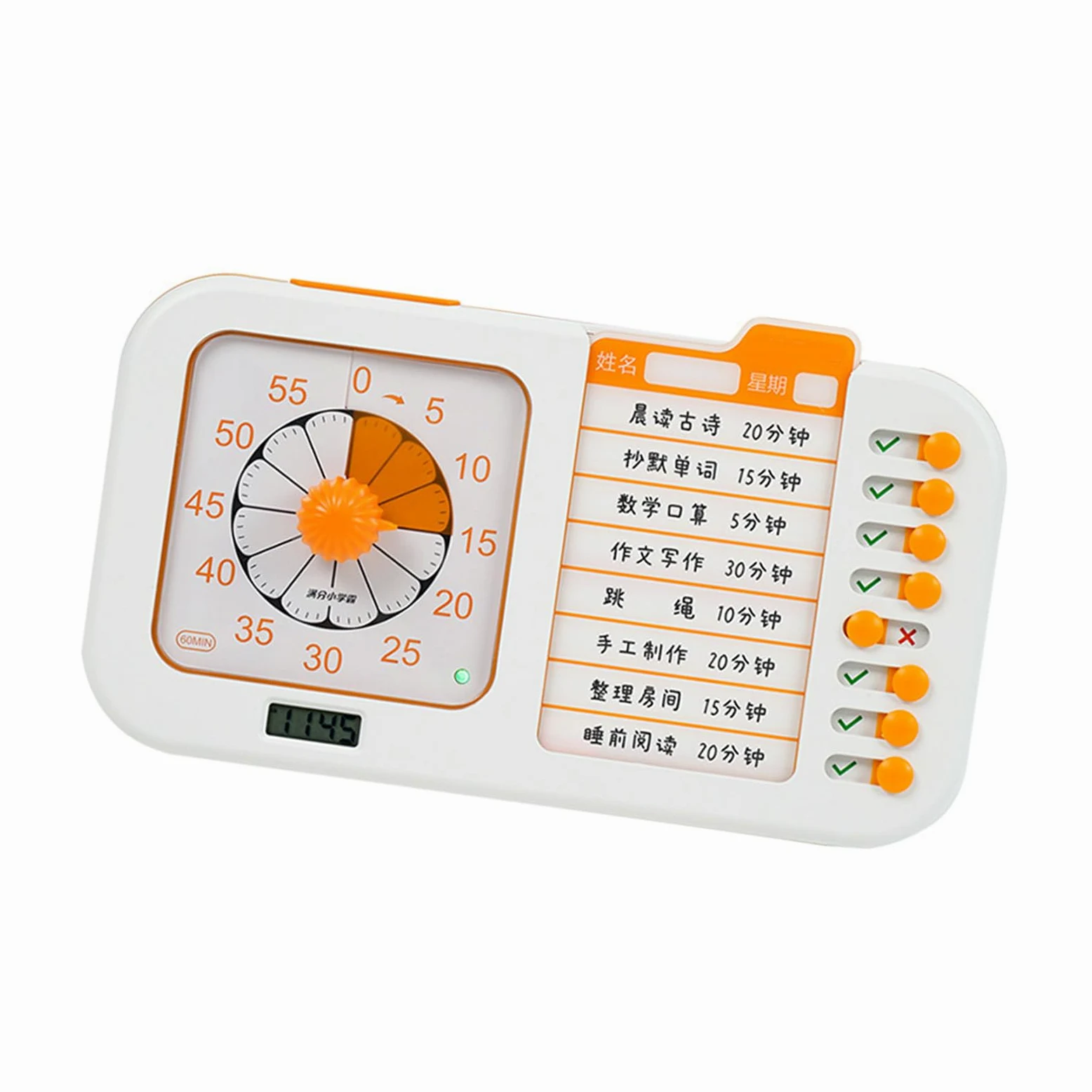 Temporizador de cocina ABS herramienta de seguimiento de tiempo con pantalla transparente para un estudio de cocina eficiente, control de horario de entrenamiento, temporizador visual de tareas