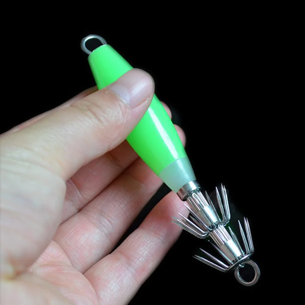 POFET 10 Anzuelos Luminosos Pulpo Calamar 9,5 cm 17 g Señuelo Pesca Agua Salada Plantilla Noctilucente