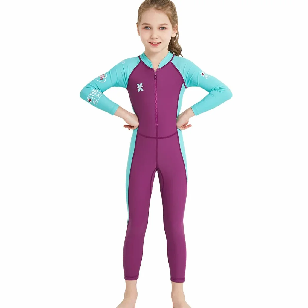 Traje de Neopreno Niño 2mm Una Pieza Manga Larga Buceo Natación Surf