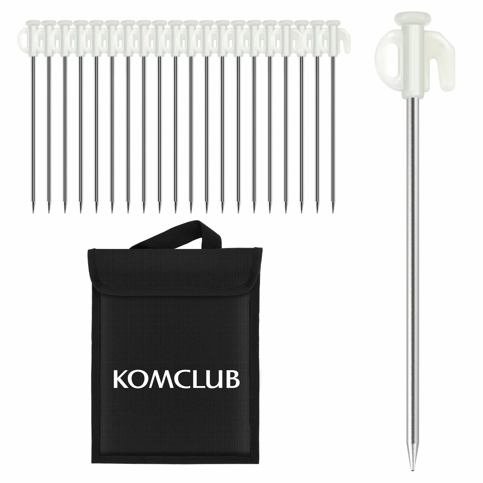 Piquetas de metal 20 cm galvanizadas para tienda de campaña suelos duros
