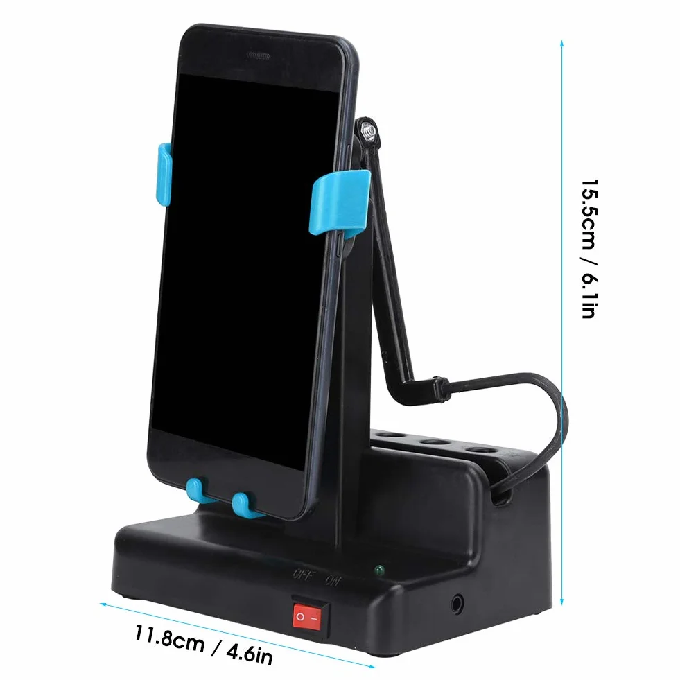 Contador automático de Pasos para teléfono móvil, con función de balanceo de Izquierda a Derecha, Soporte Ajustable para podómetro (Azul Cielo)