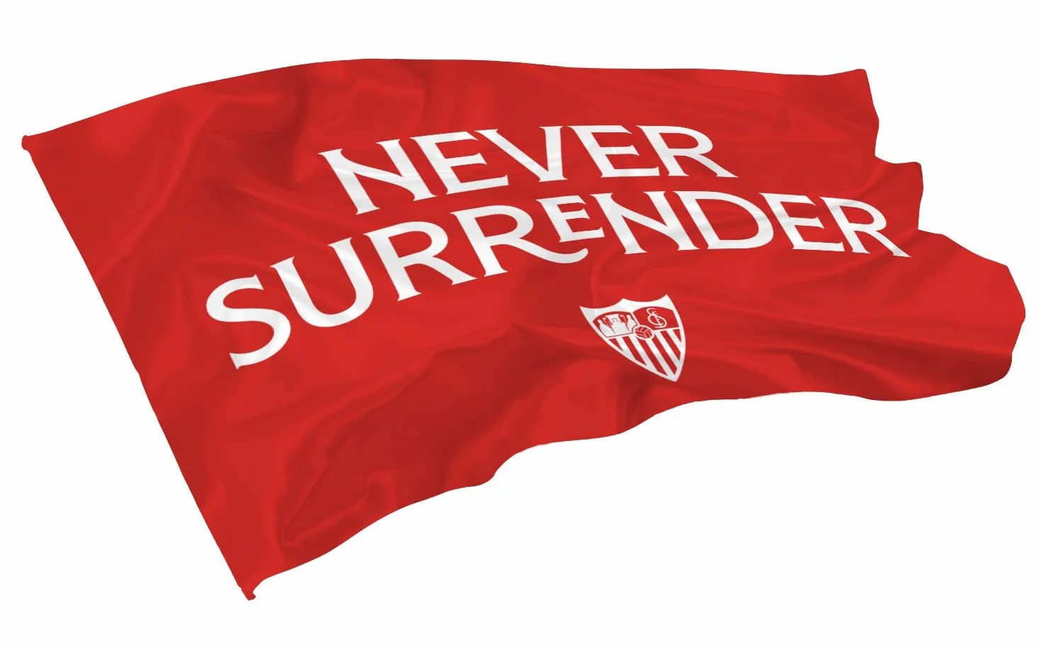 Sevilla F.C Bandera Never Surrender Roja 150x100cm