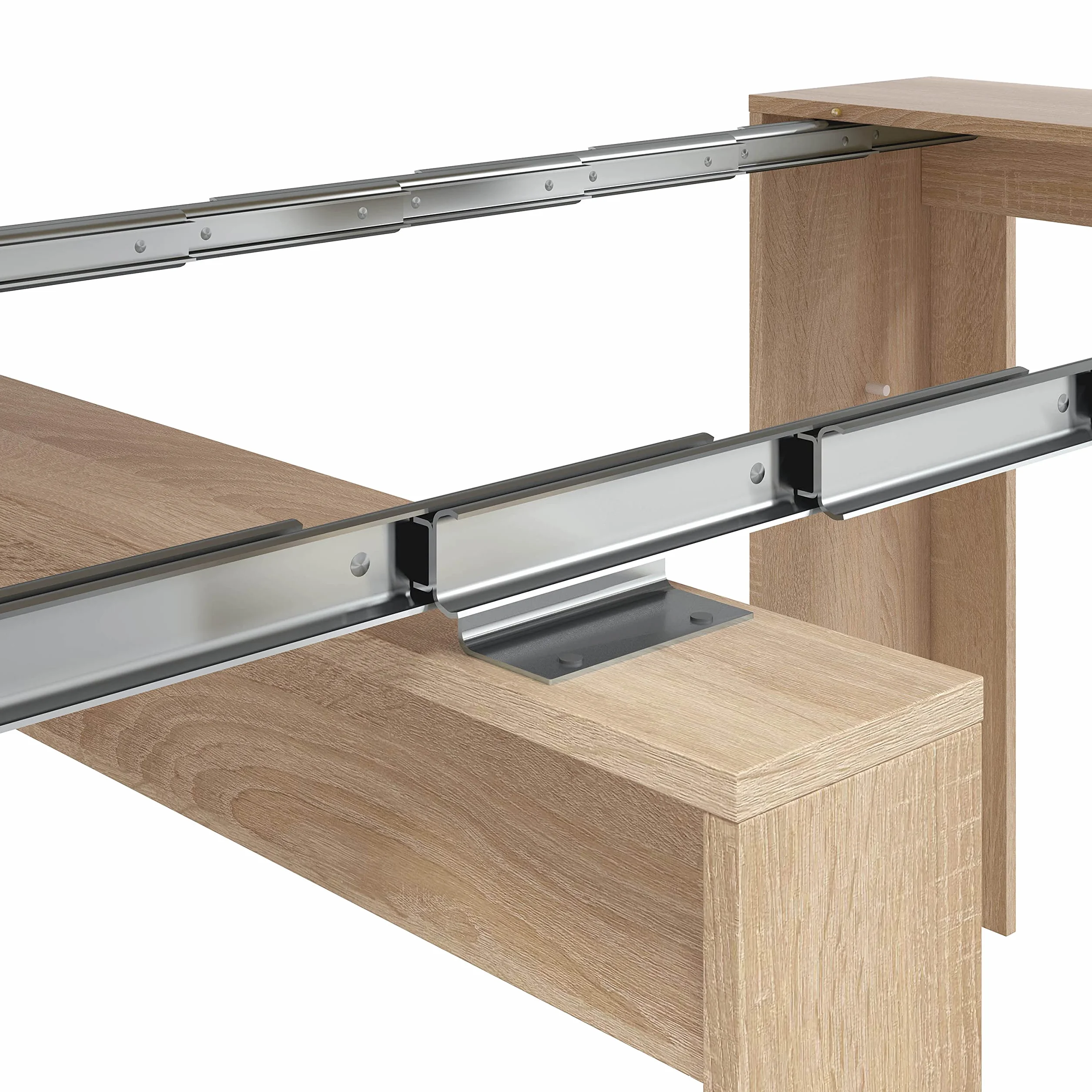 Habitdesign – Mesa Extensible para Comedor, Mesa Ampliable para Salón o Cocina - 5 Posiciones y hasta 10 Comensales - Roble Canadian - 50-235x90x78 cm - Modelo Consola