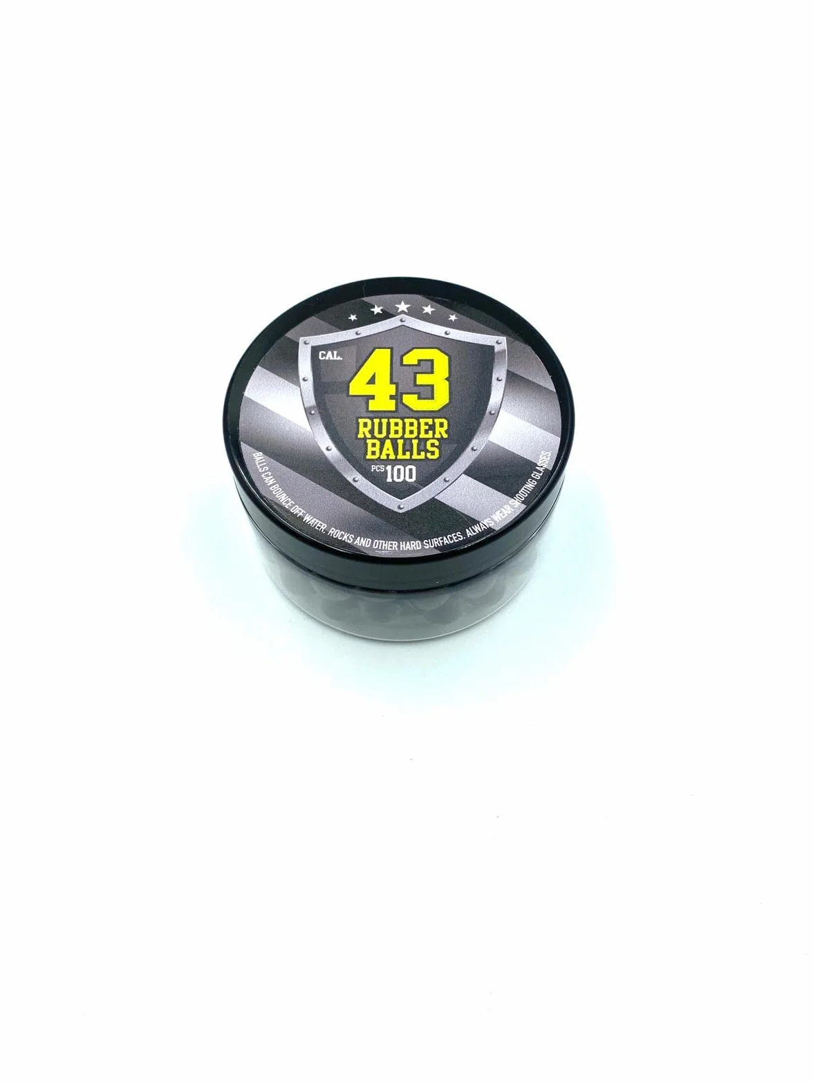 Bolas de Paintball de Goma Dura Calibre .43 100 Piezas Reutilizables para Armas de Autodefensa