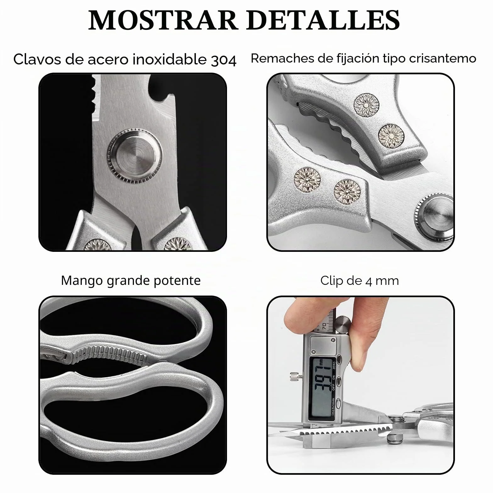 Tijeras de Cocina Resistentes Multiuso Profesionales,con Hojas Afiladas de Acero Inoxidable y Mangos Ergonómica,para cortar pollo,pescado,carne,aves,verduras,hierbas,huesos,nueces,barbacoa,Lavavajilla