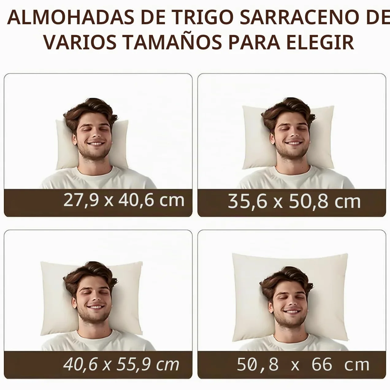 LOFE Almohada orgánica de Trigo sarraceno para Dormir, 14 x 20 Pulgadas, Loft Ajustable, Transpirable para un sueño Fresco, Apoyo Cervical para Personas Que Duermen Boca Arriba y de Lado (cáscaras de