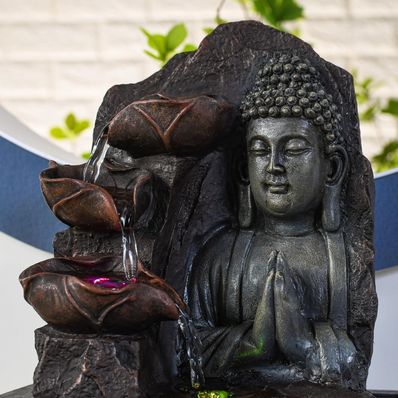 Zen'Light SPIRITUALITE Fuente de polirresina marrón Oscuro 21 x 21 x 26 cm