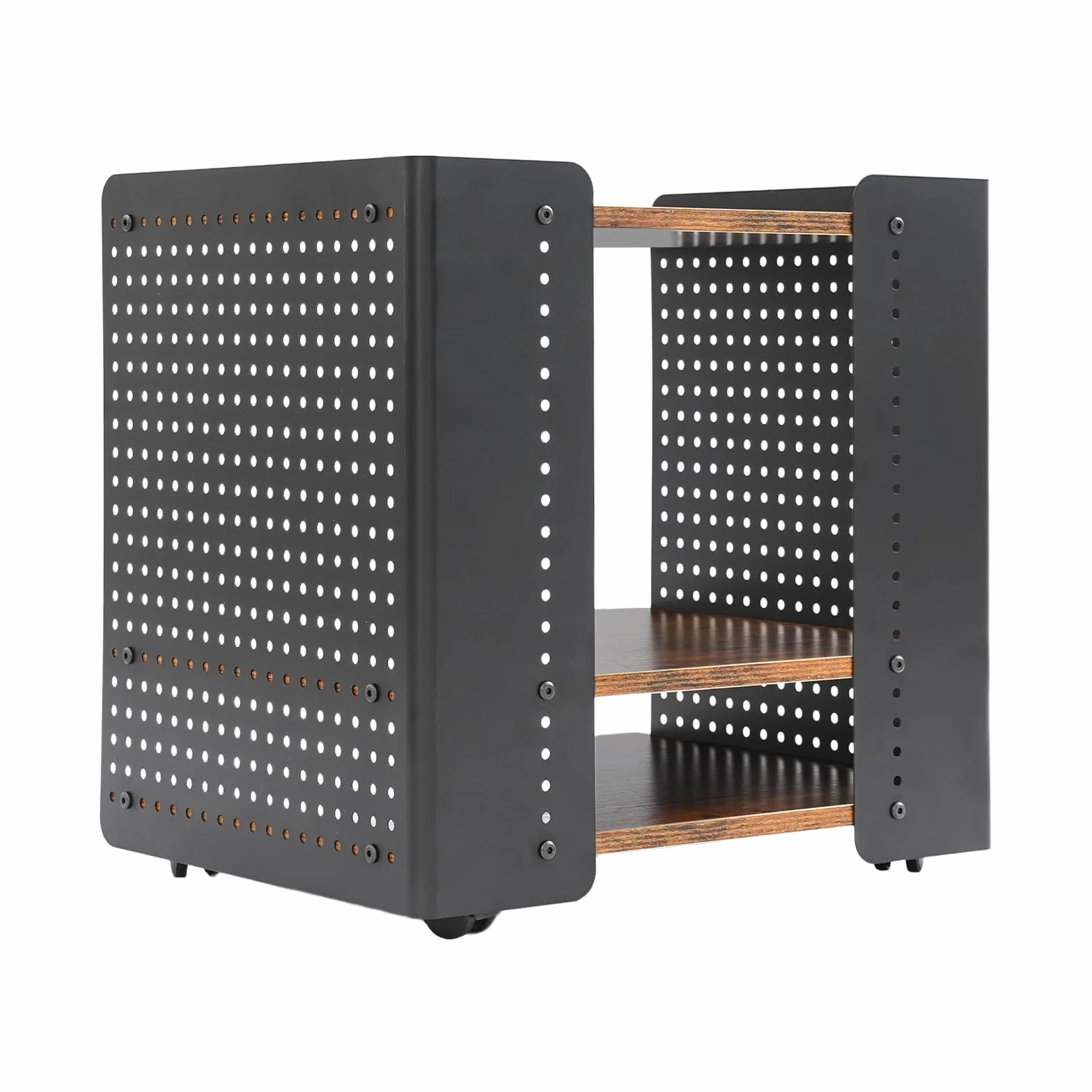 Mesa de impresora, 50 x 39 x 40 cm, soporte para impresora de 3 niveles, soporte para impresora móvil con organizador, estantería, archivador para oficina en casa (negro, marrón)