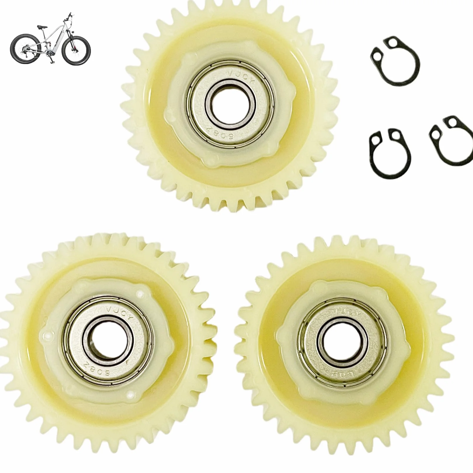 Engranaje Planetario de Nailon 36T 47.5mm Paquete de 3 para Motor de Cubo 500W-1000W Bicicleta