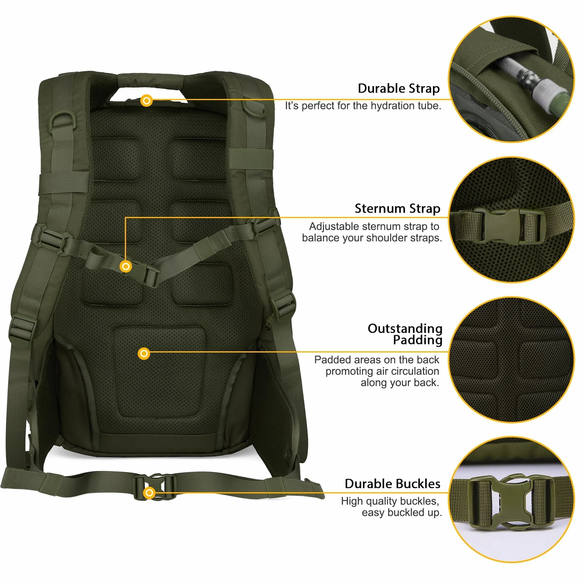 Mardingtop Mochila Militar Táctica 25L 40L MOLLE Senderismo Camping