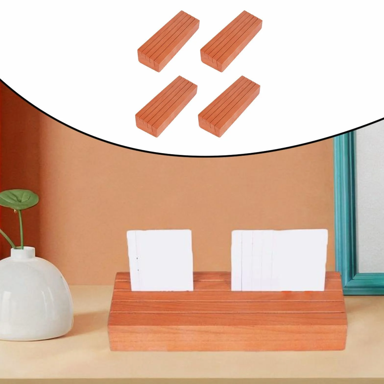 Soportes de Madera para Cartas de Juego para Niños Y Ancianos, 4 Piezas