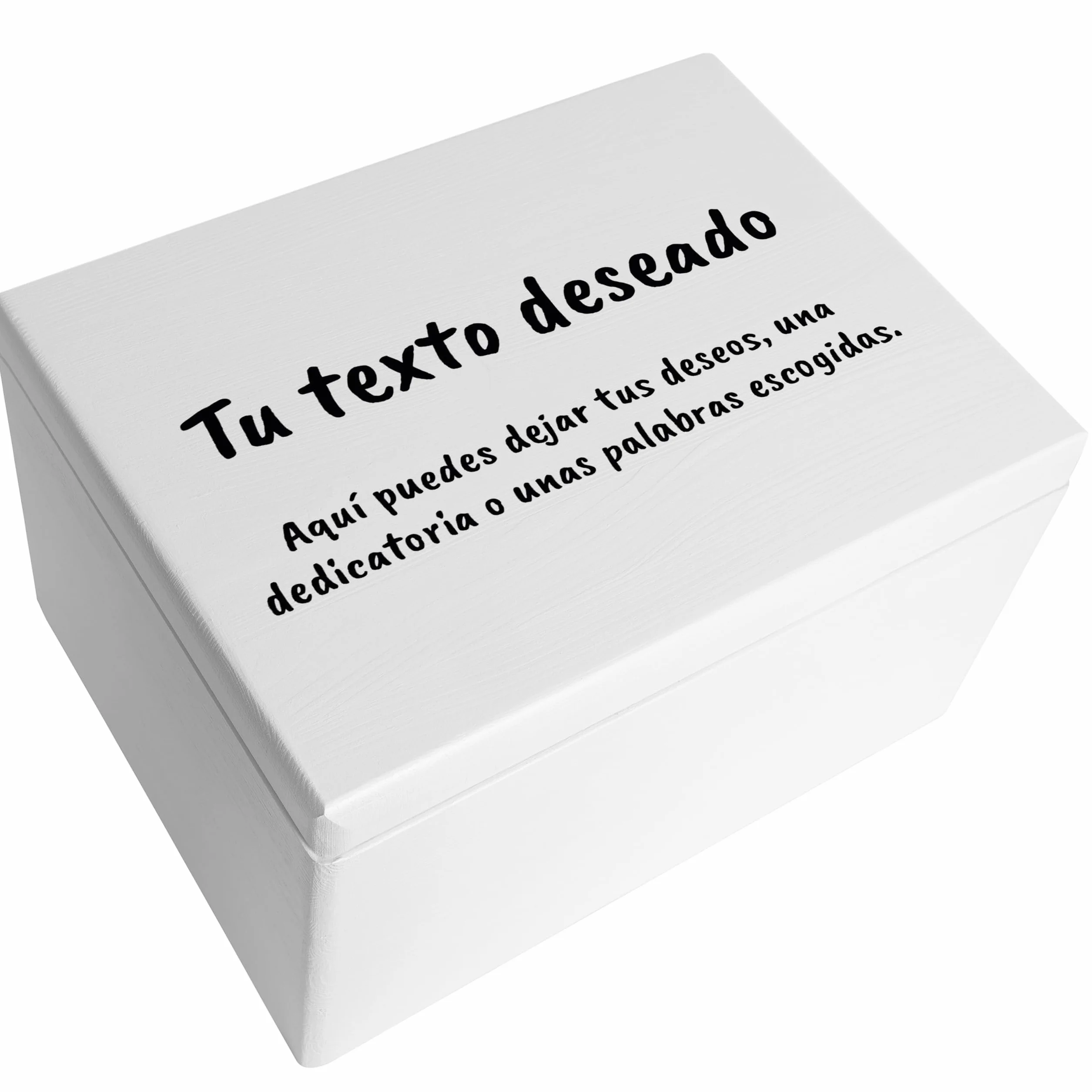 Creative DECO Blanca Caja de Regalo con tu Texto Personalizado Cumpleaños | Caja Madera de Recuerdos Personalizada | Mujeres, Hombres y Parejas | Impresión | Personalizadas Personalizados Fiestas