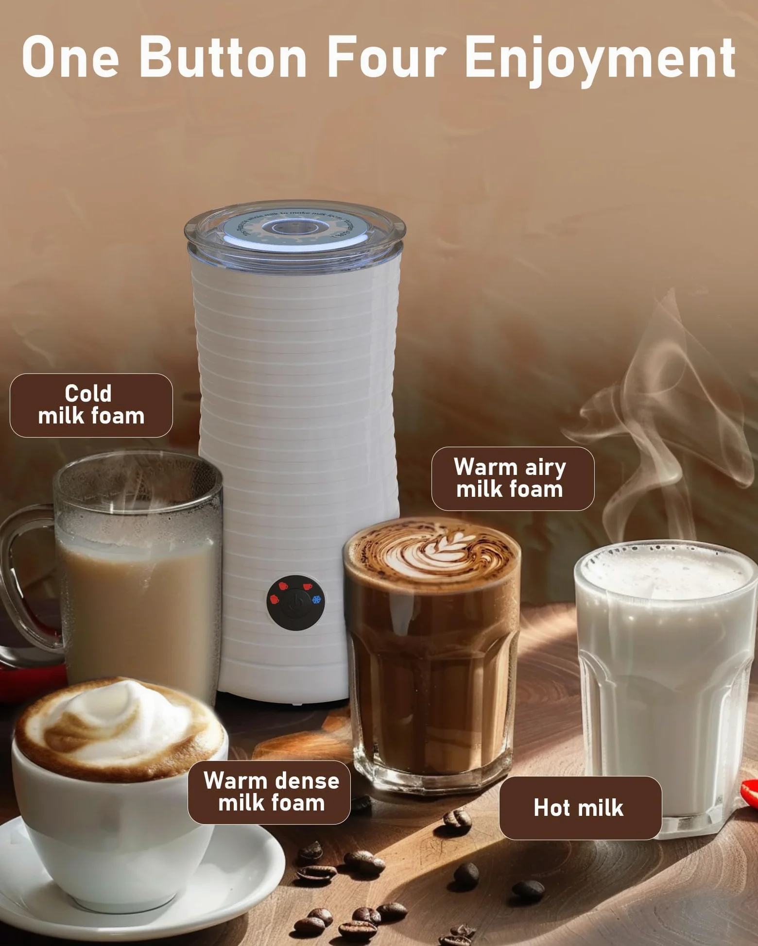 Morpilot Espumador de leche eléctrico automático blanco-MMF-809