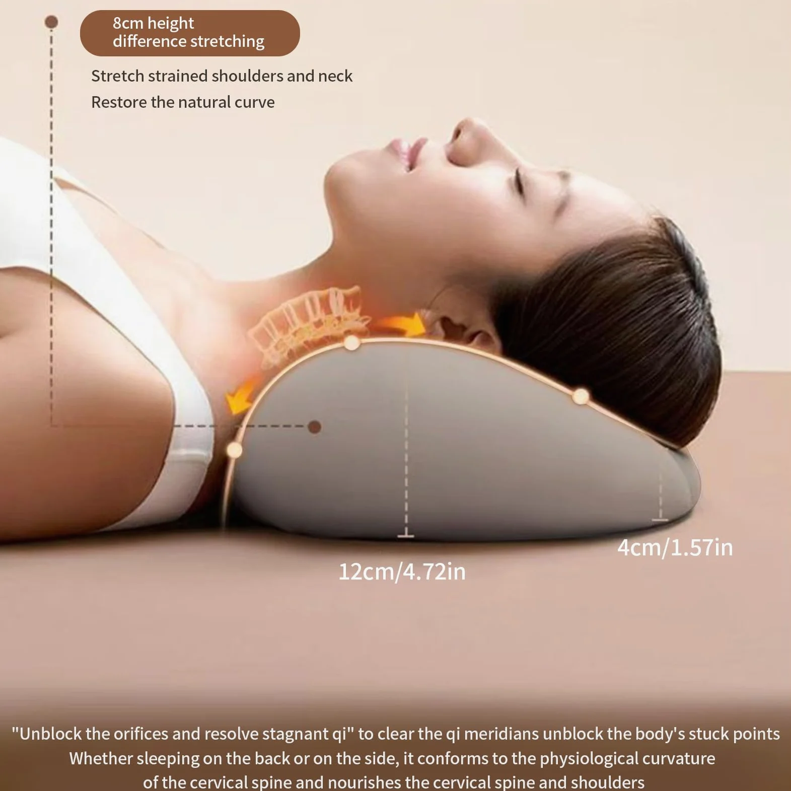 Genérico Almohada Ergonómica Cojín Transpirable Adultos Arriba | Almohadas Viscoelásticas Con Contorno Y Soporte Cervical Cojín Cama Unisex Abajo Hogar Viaje