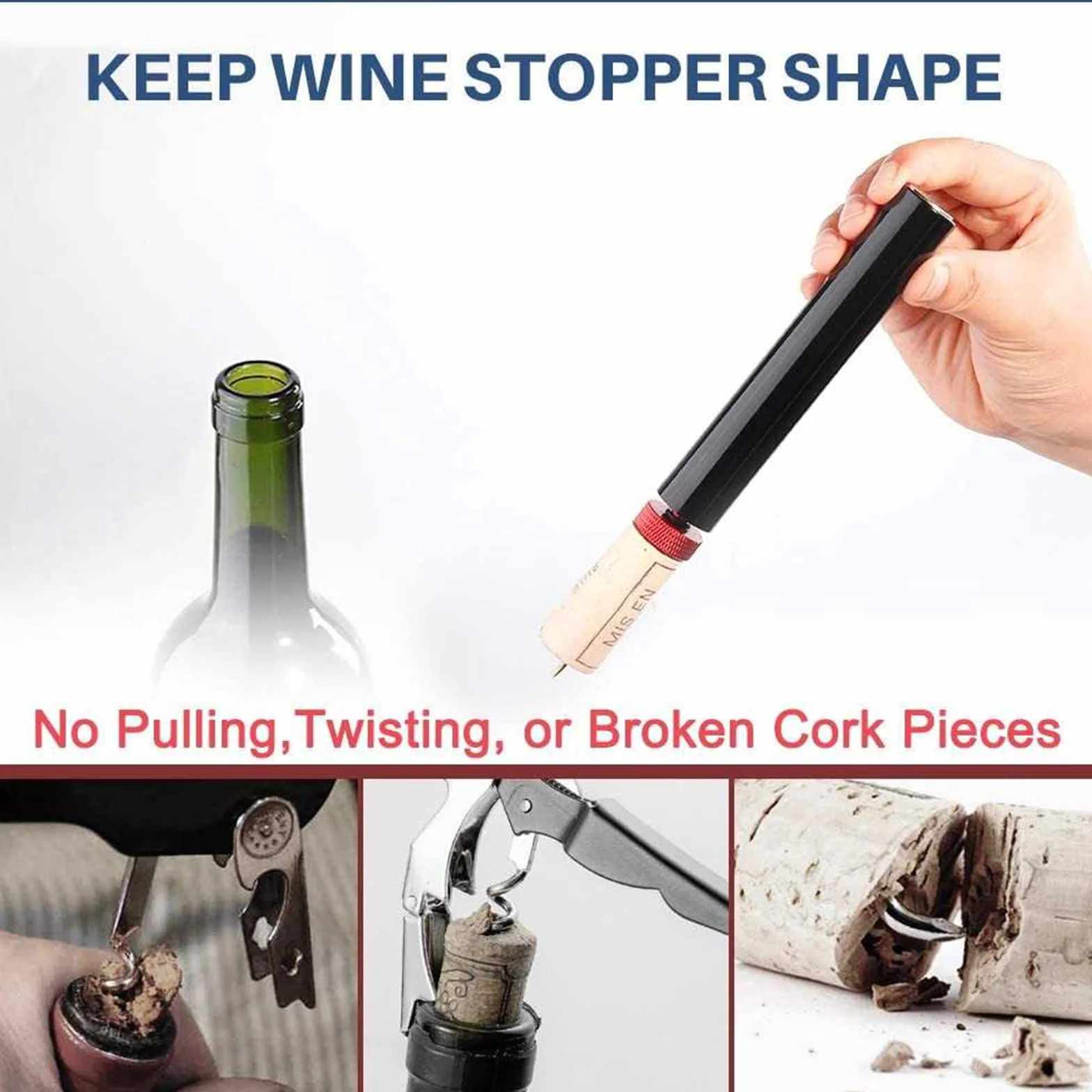 Sacacorchos de Aire Comprimido para Vino, Abrebotellas Profesional de Aleación de Aluminio, Sin Esfuerzo, Ideal para Hombre, Mujer, Fiesta y Regalo, Rojo