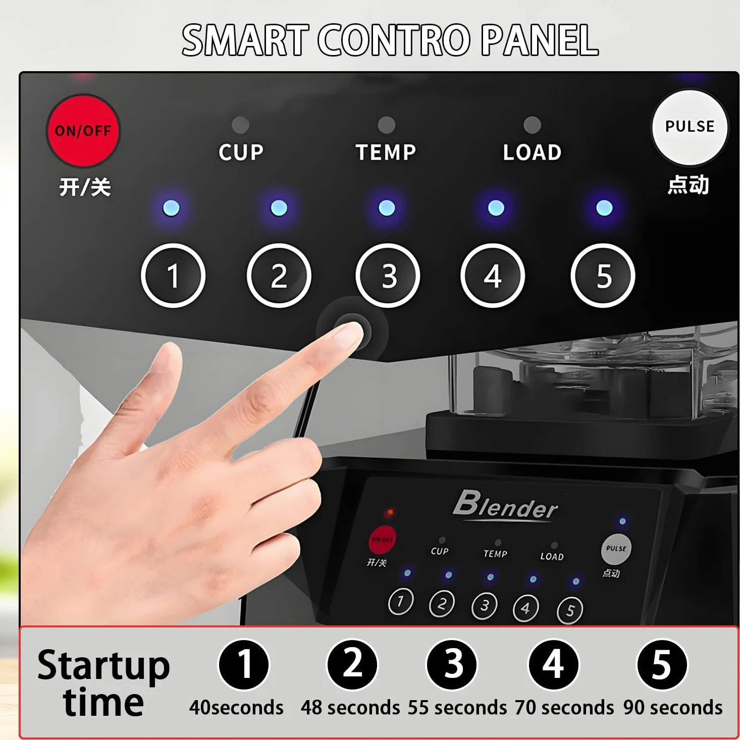 Potente batidora para Batidos, batidora al vacío de 2200 W, 5 velocidades, autolimpieza, batidora de Alta Velocidad de 17000 RPM, Ideal para triturar Hielo, Preparar Batidos y Smoothies. 220V