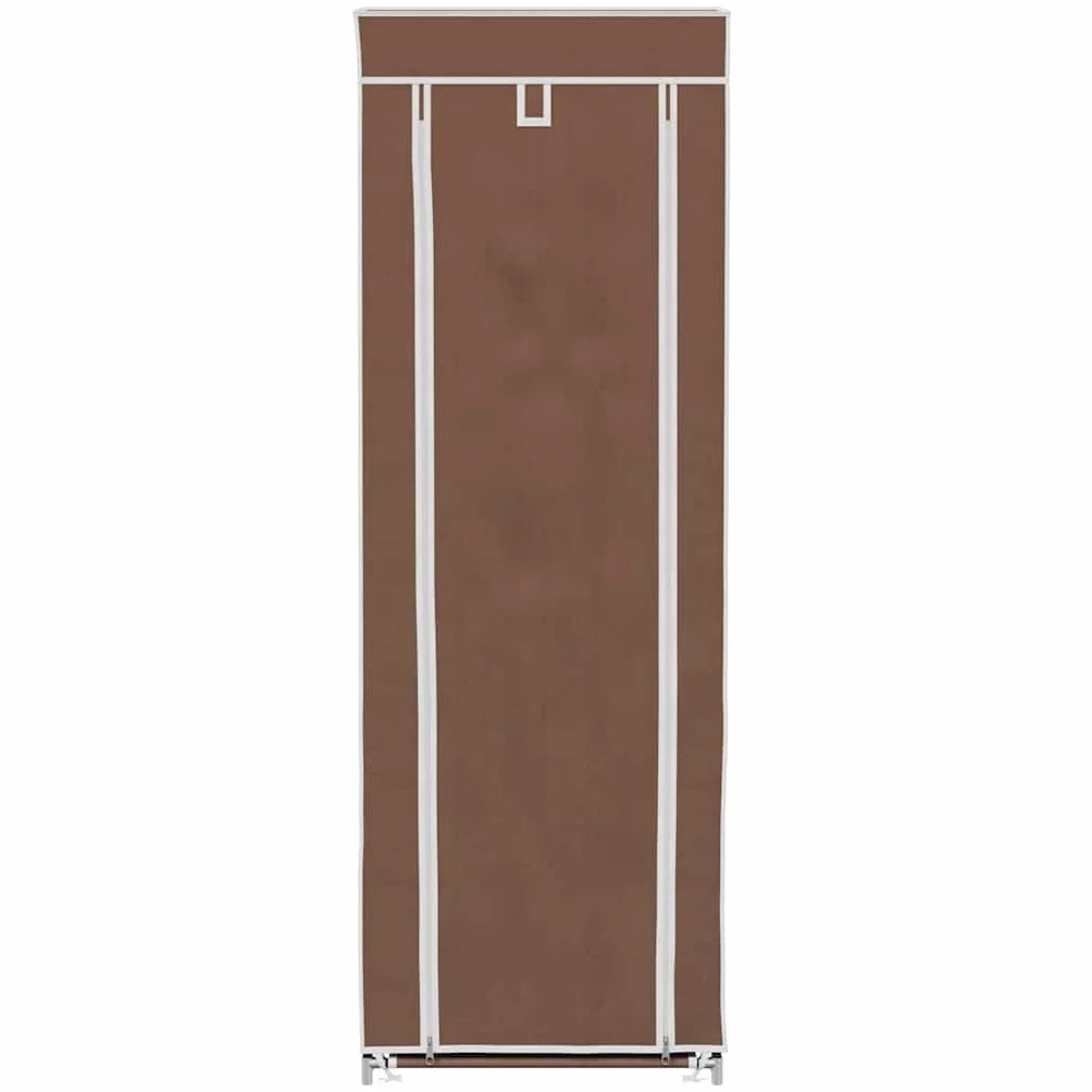 Armario para zapatos (8 capas, tejido no tejido marrón, 57 x 29 x 162 cm, ahorra espacio, apilable para pasillo, dormitorio, pasillo, pasillo, almacenamiento cerrado para hasta 20 pares de