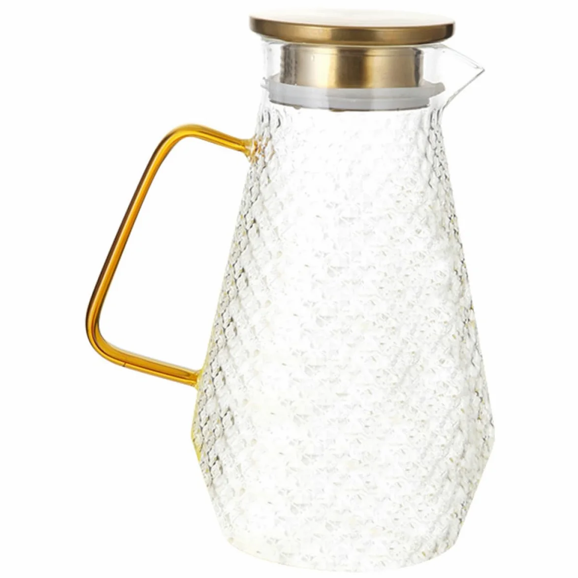 Jarra de 1500ml para Borosilicato Agua Fría Vidrio para Leche | Tapa Sellada y Vertedor, Ligera y Resistente al Calor, Uso Diario en Casa Recibir Invitados