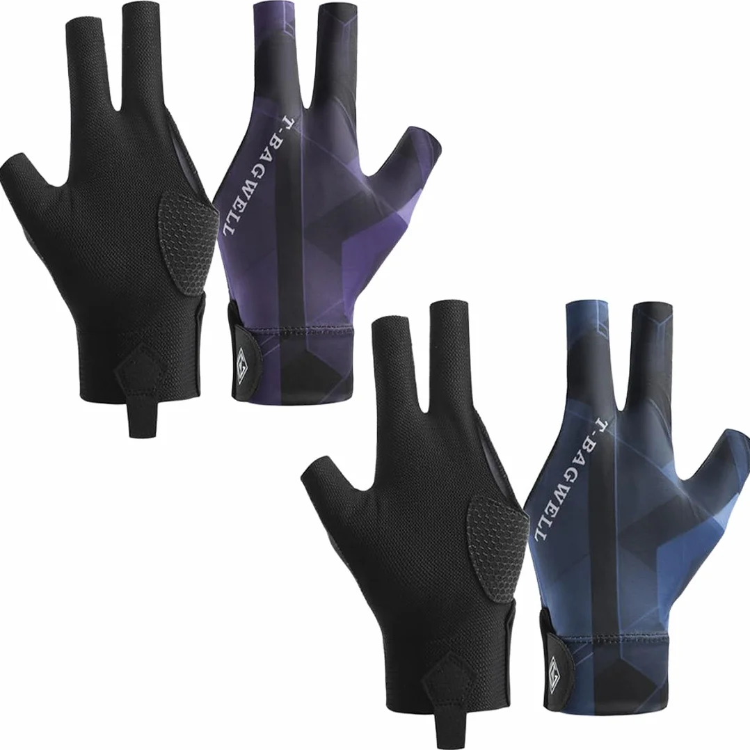 Guantes de Billar de 2 Piezas, para Zurdos, Snooker, Taco de Billar, Ajustables, Antideslizantes