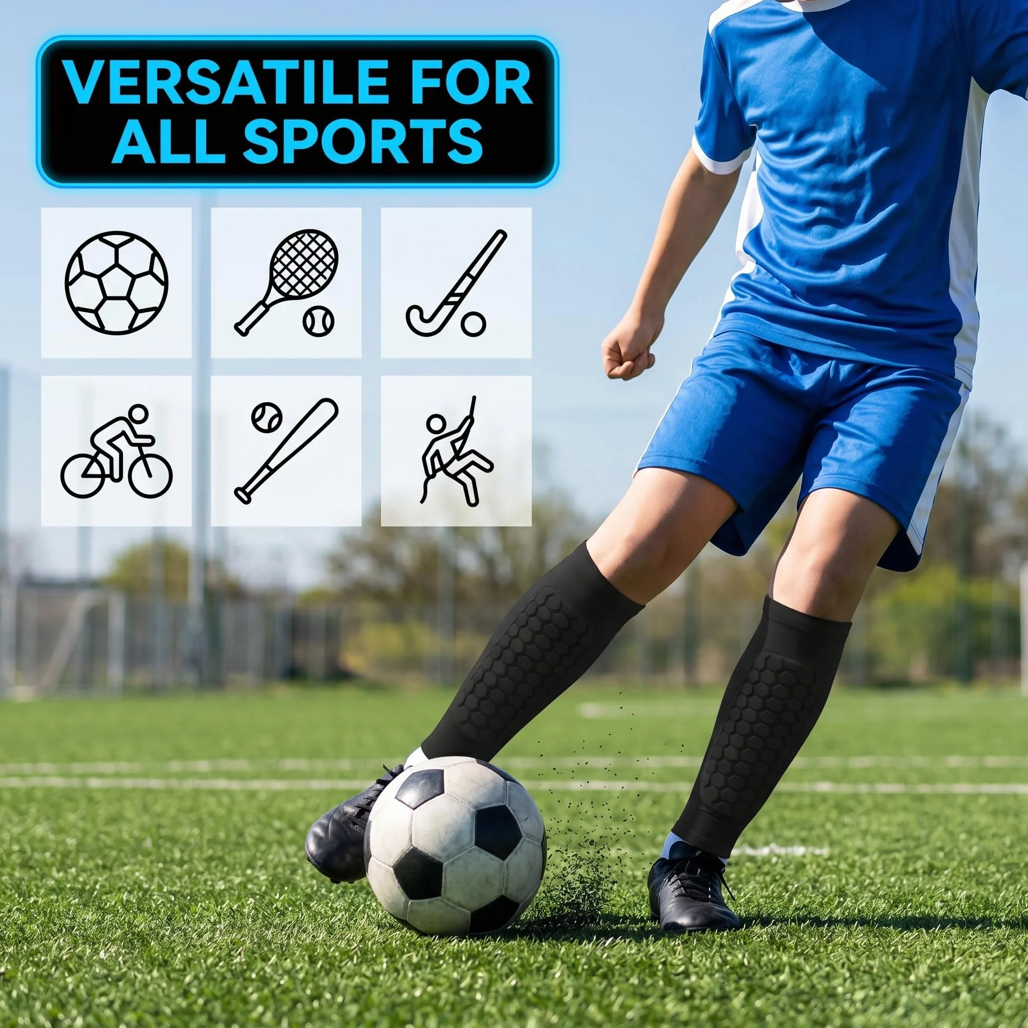 Espinilleras Fútbol para Niños con Calcetines de Sujeción, Protección Tibia Acolchado EVA, Transpirables Antideslizantes (Talla MS, 1 Par)