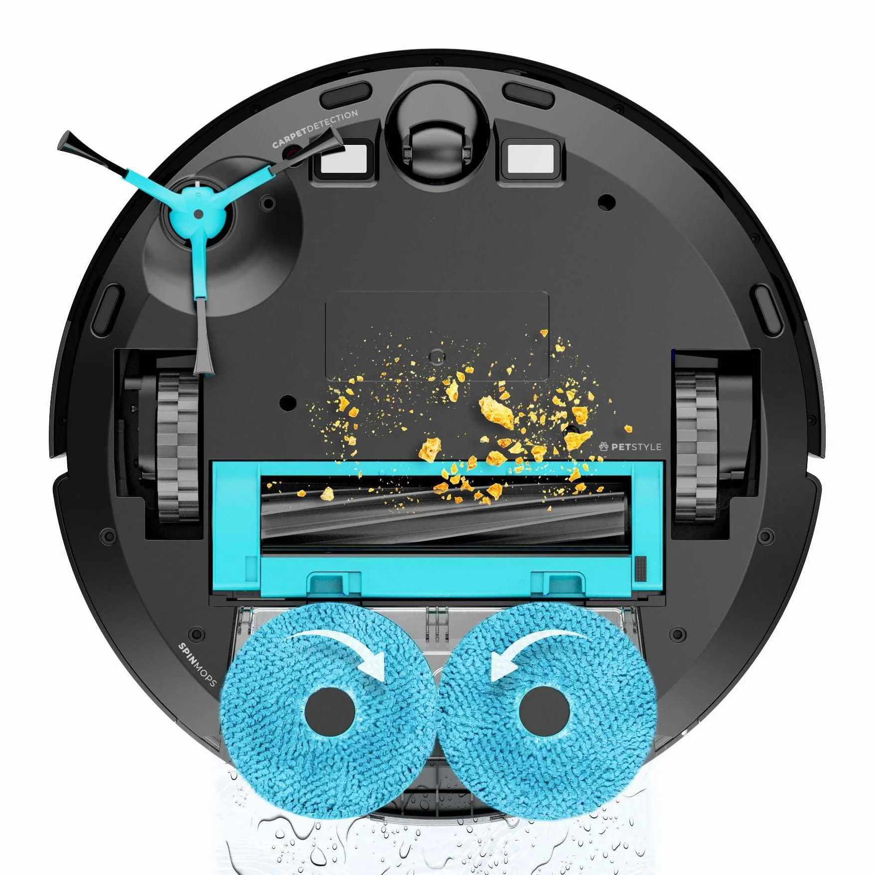 Cecotec Robot Aspirador Conga 9990 AI Spin Revolution Ultra Power Home, 10.000 Pa, Navegación láser, Base de autovaciado, Inteligencia Artificial, Evita Objetos, Control App, 240 min Autonomía