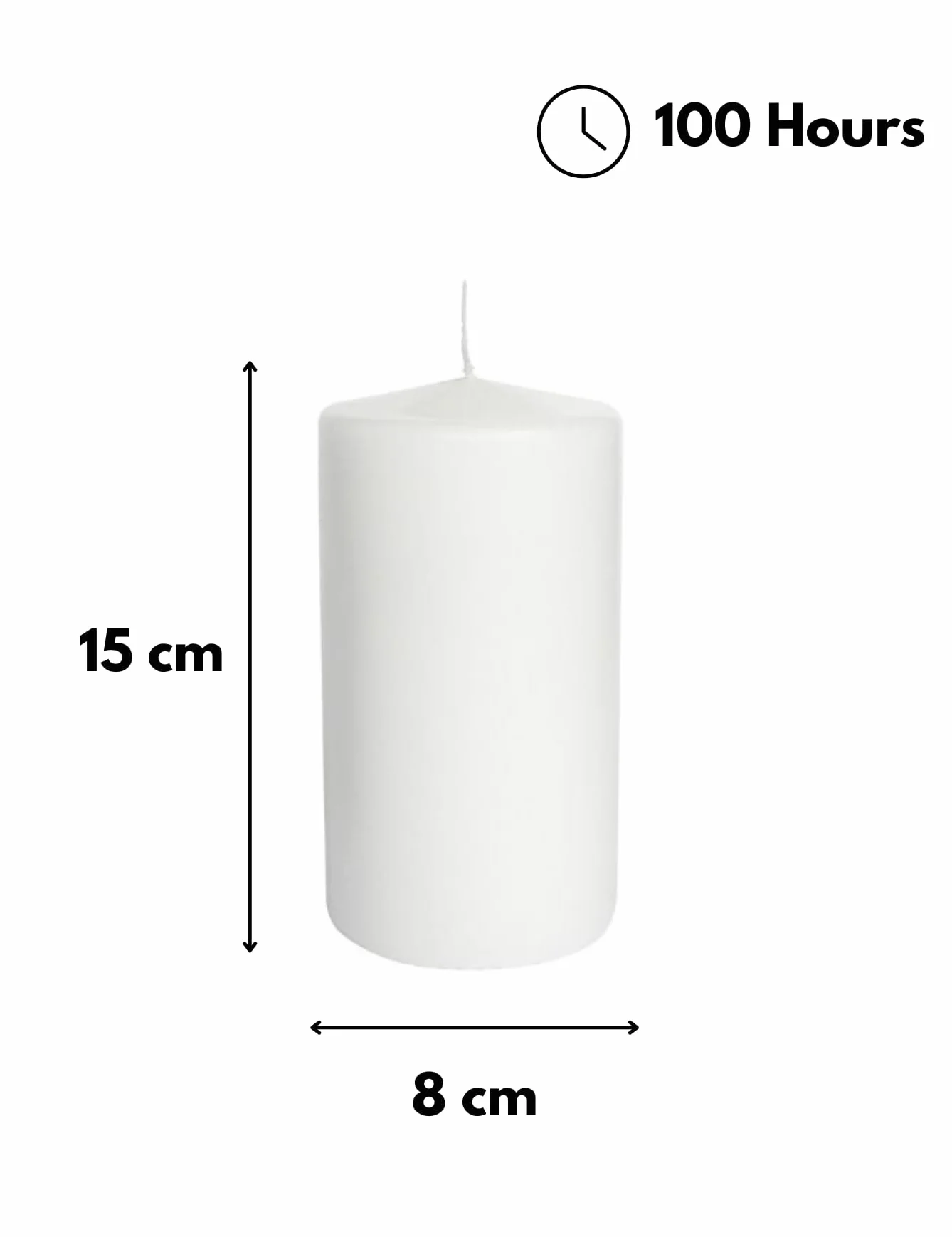 Cereria de Giorgio risthò Velas, Cera, Blanco, 8 x 8 x 15 cm, 2 Unidad