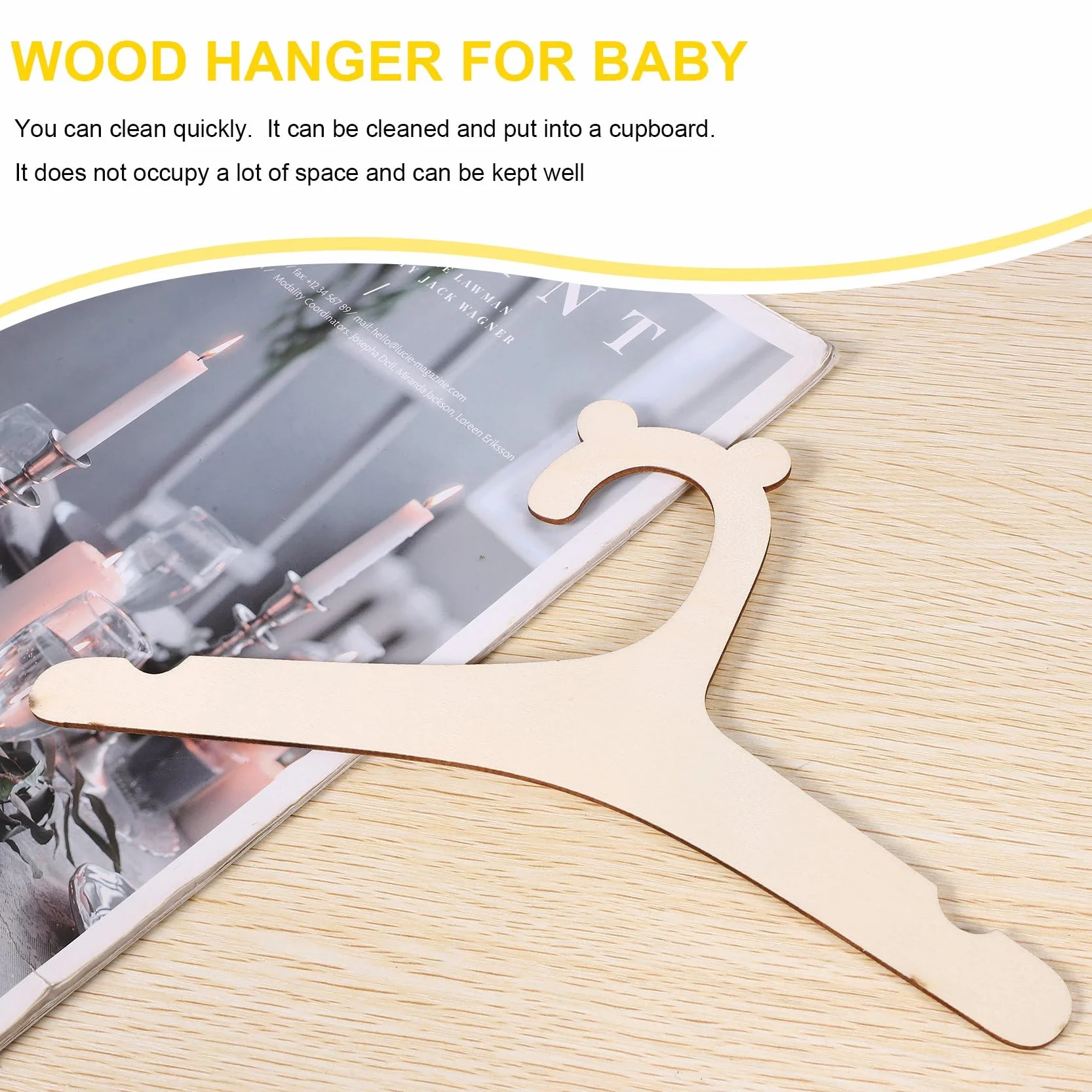 Perchas de Madera Natural para Ropa - 30 Piezas para Perchero Infantil