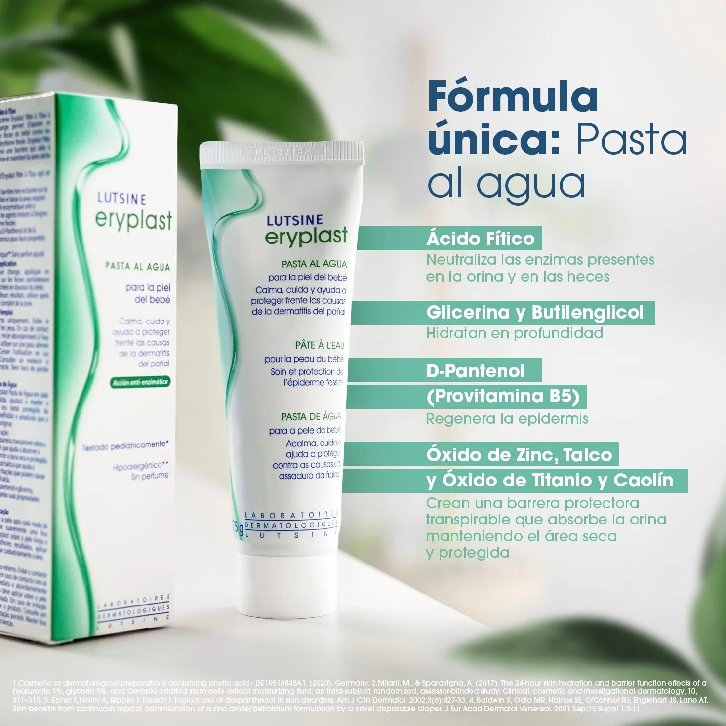 Eryplast Pasta al Agua 75 gr Pomada Protectora Crema de Pañal para Bebé Hipoalergénico Sin Perfume