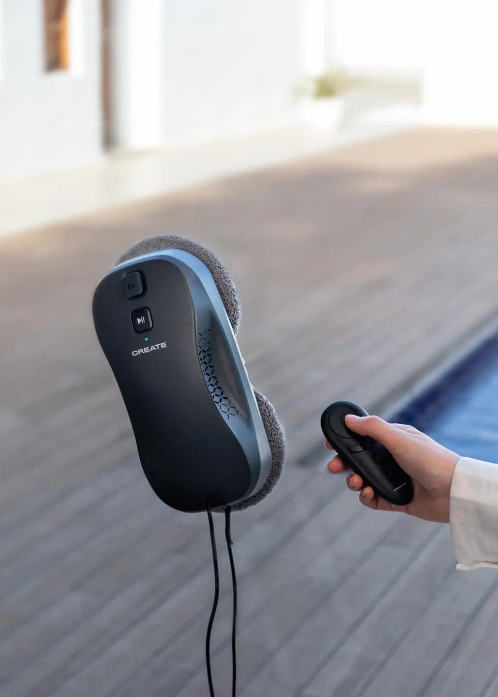 CREATE / WIPEBOT Pro/Robot limpiacristales automático con WiFi / 2 Niveles de pulverizado, Reconocimiento de Esquinas y Bordes, Cable de Seguridad de 5m, Depósito de 60ml