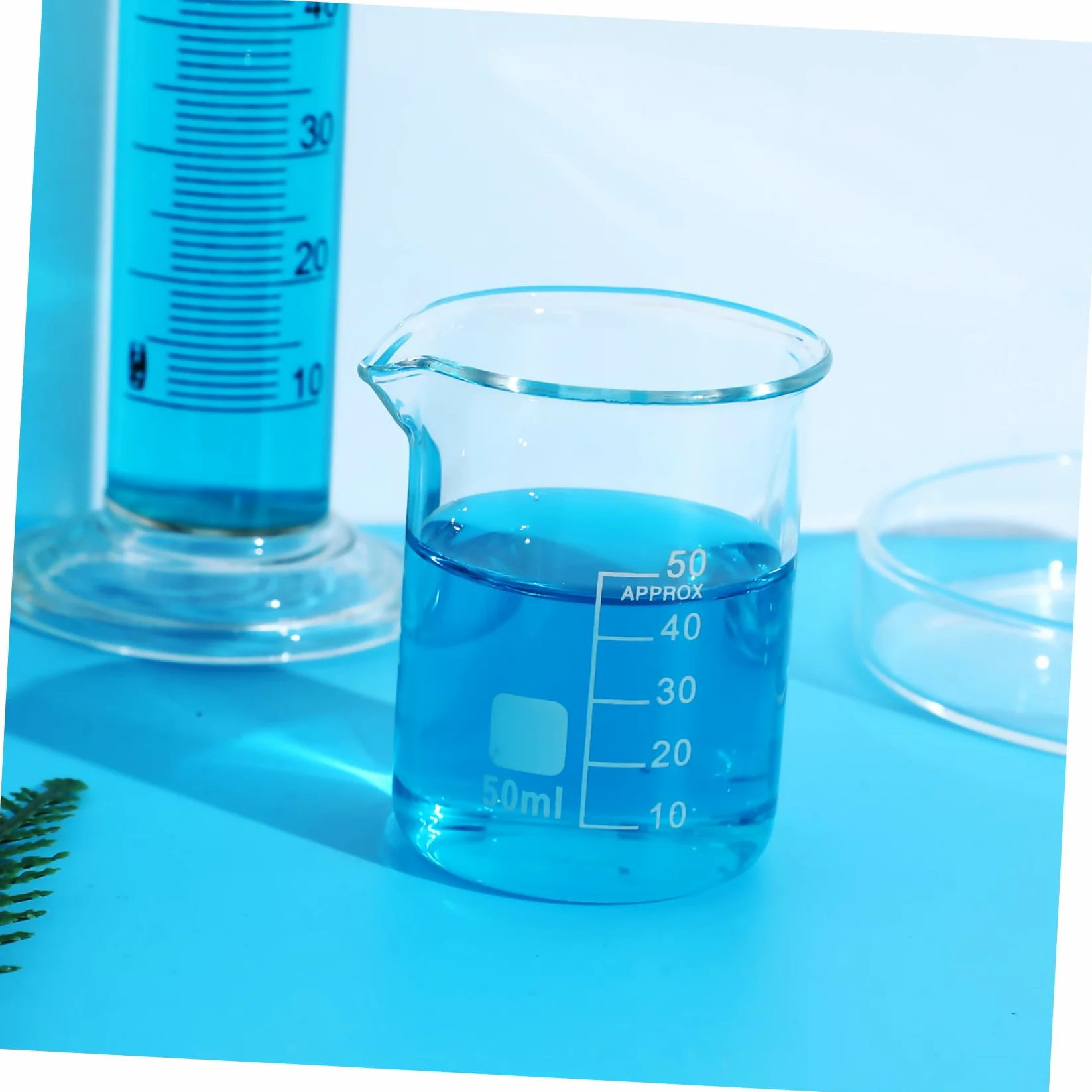 ULTECHNOVO Vasos de Precipitados Medición Precisa de Vidrio Transparente 20 de 50ml y Diseño Estable, Ideales para Laboratorio y Uso Científico