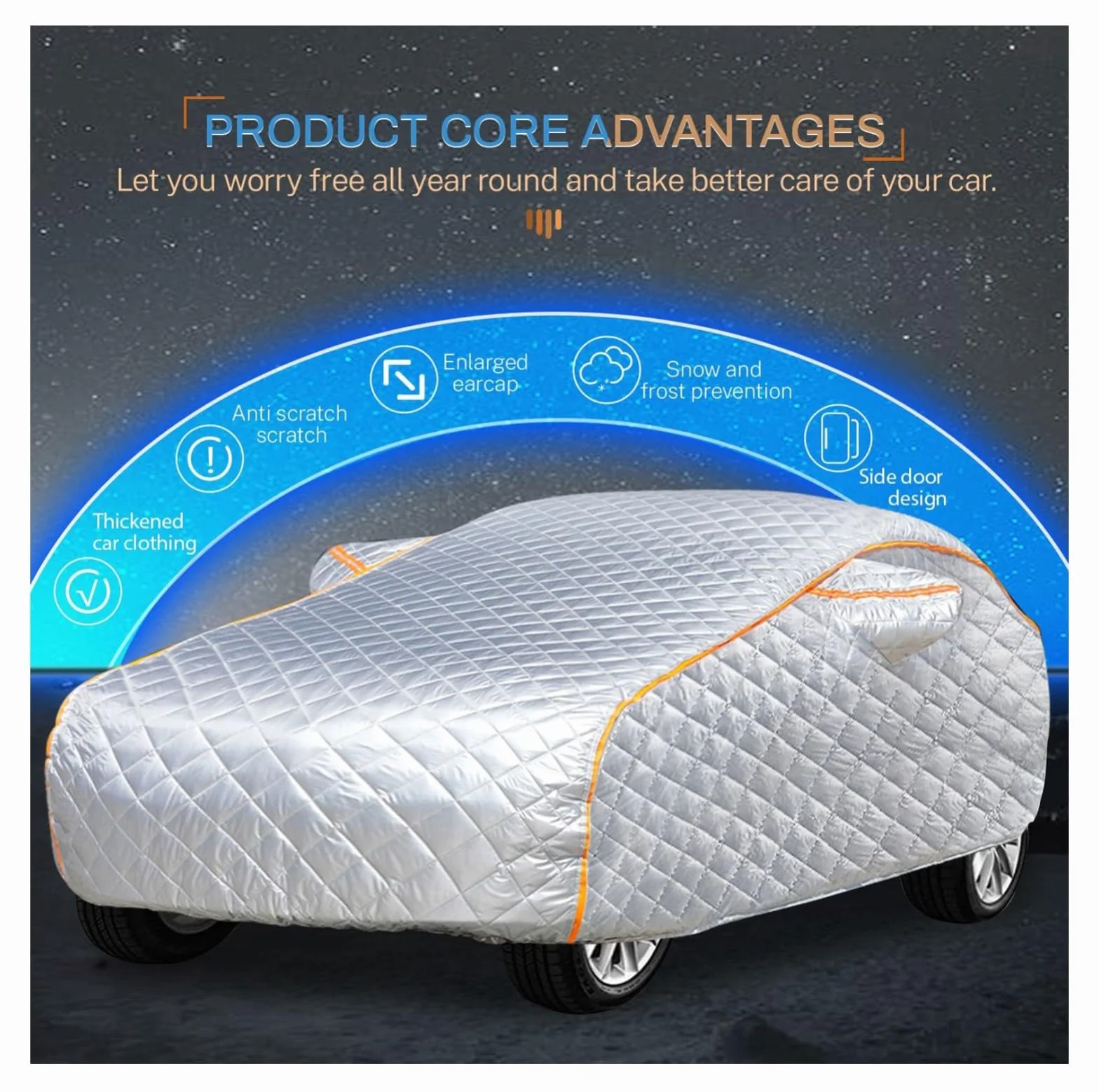 Funda Coche Antigranizo para Mercedes Viano Marco Polo 514x192,8x198cm Anti-caída de Rocas Anti-Granizo Extra Grueso