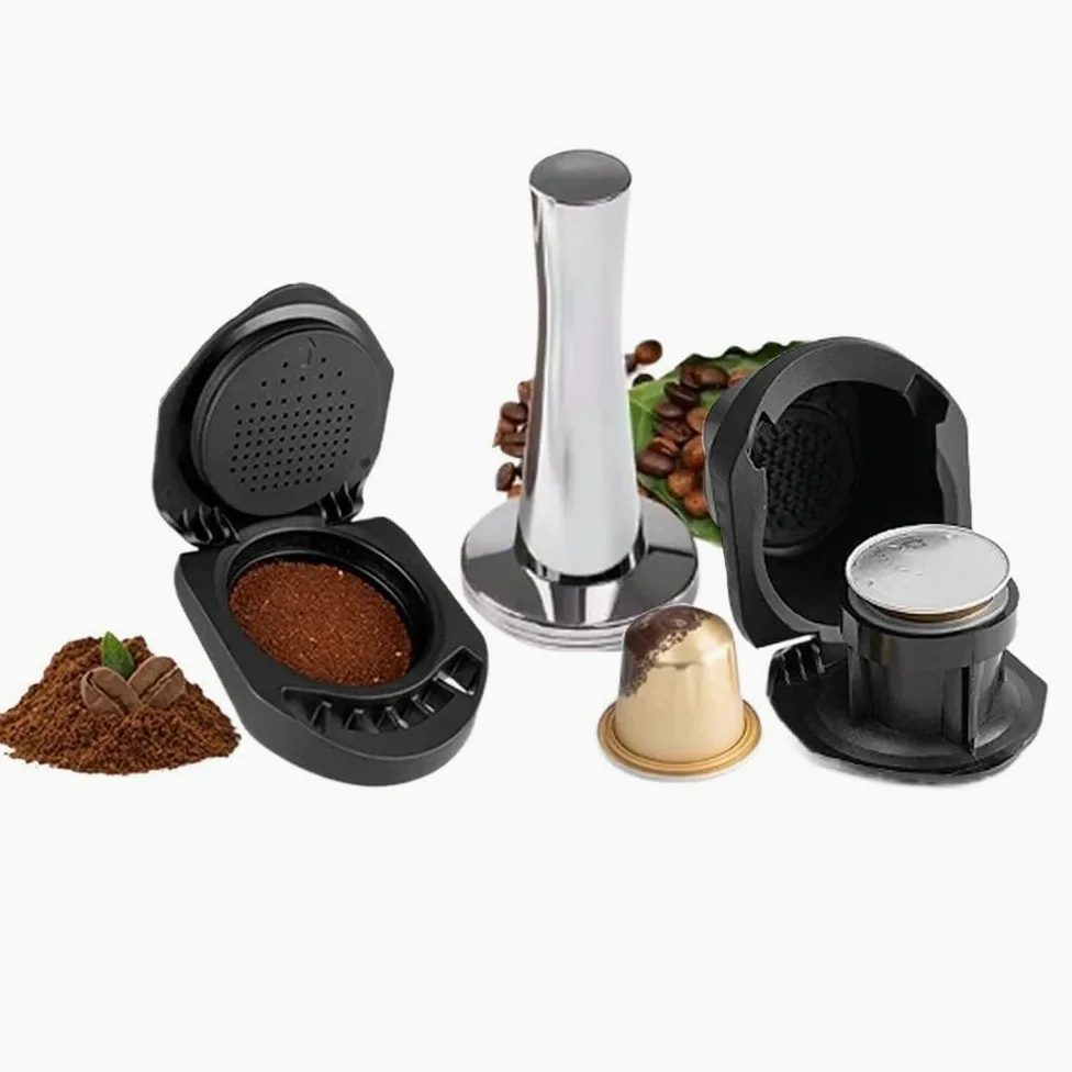 Compatible Para Dolce Gusto Adaptador Cápsula Genio S | Plástico resistente, convertidor cápsula, recargable reutilizable, Genio S Piccolo XS(Dark Khaki)