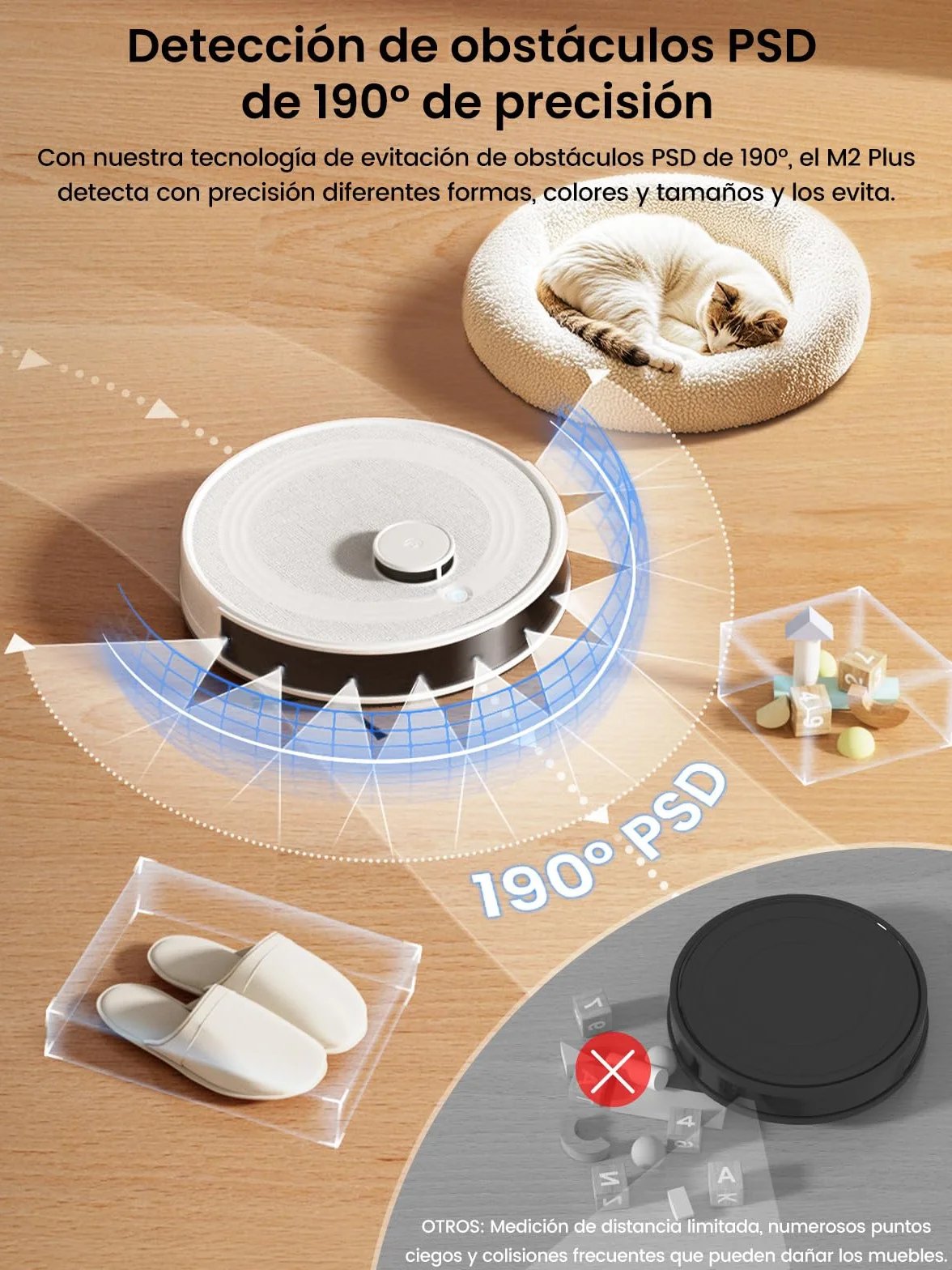 Lefant M2 Plus Robot Aspirador y Fregasuelos, 6000Pa Suction, 140min, Mapeo Inteligente con Base Autovaciado, Navegación LiDar dToF, Ideal para Limpiar Alfombras, Pisos Duros y Pelo Mascotas, Blanco
