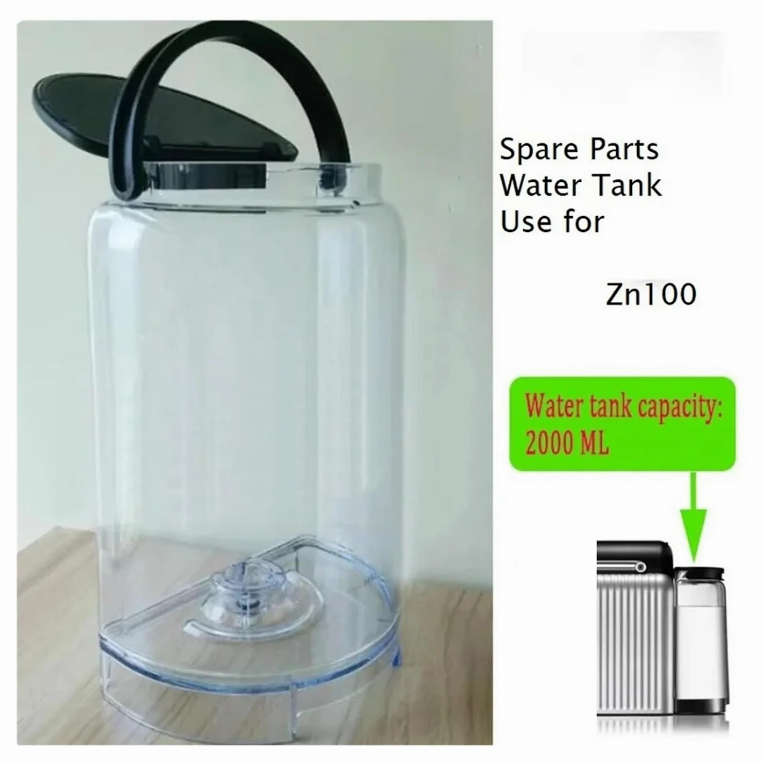 Accesorios for el tanque de agua de la máquina de café de cápsulas Zenius ZN100, compatibles con Nespresso, Nestlé y Zenius ZN100.