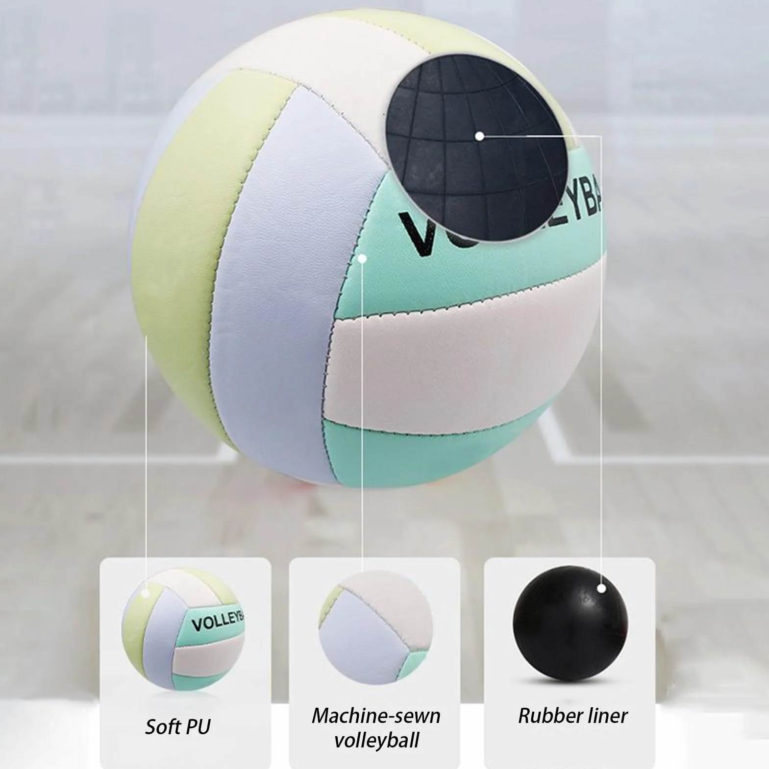 Voleibol Oficial Pelota Entrenamiento Playa Impermeable Suave para Interiores y Exteriores