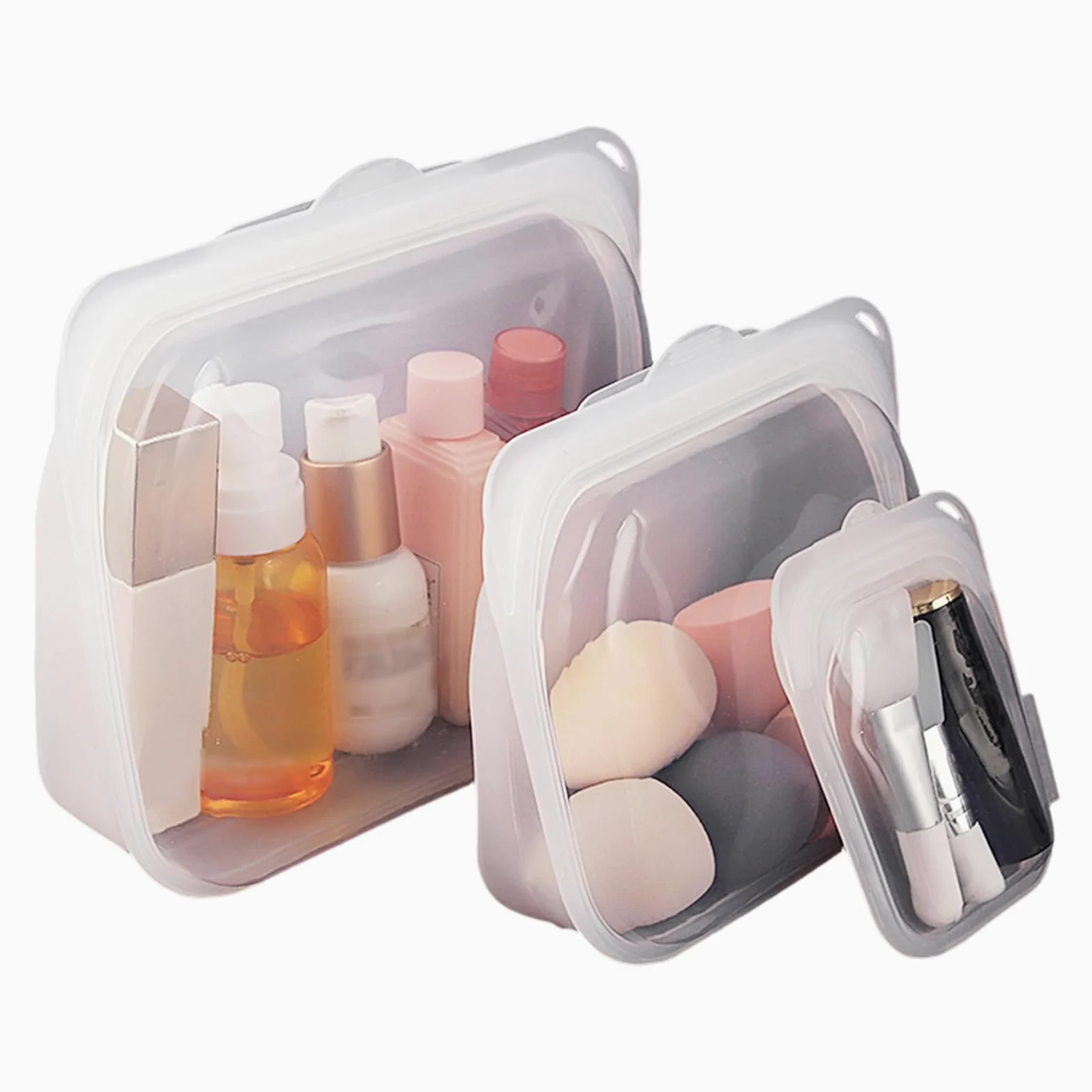 Bolsas Reutilizables para Snacks 3 Bolsas de Almacenaje de Silicona | Aptas para Microondas para Preparar Comidas, Viajes, Carne, Queso, Verdura, Fruta