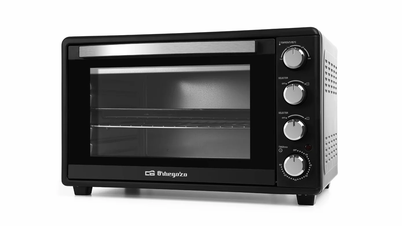 Orbegozo HCI 5045 - Horno eléctrico de sobremesa, termostato regulable, temporizador, indicador luminoso, 45 litros, 2000 W, [Exclusivo Amazon]