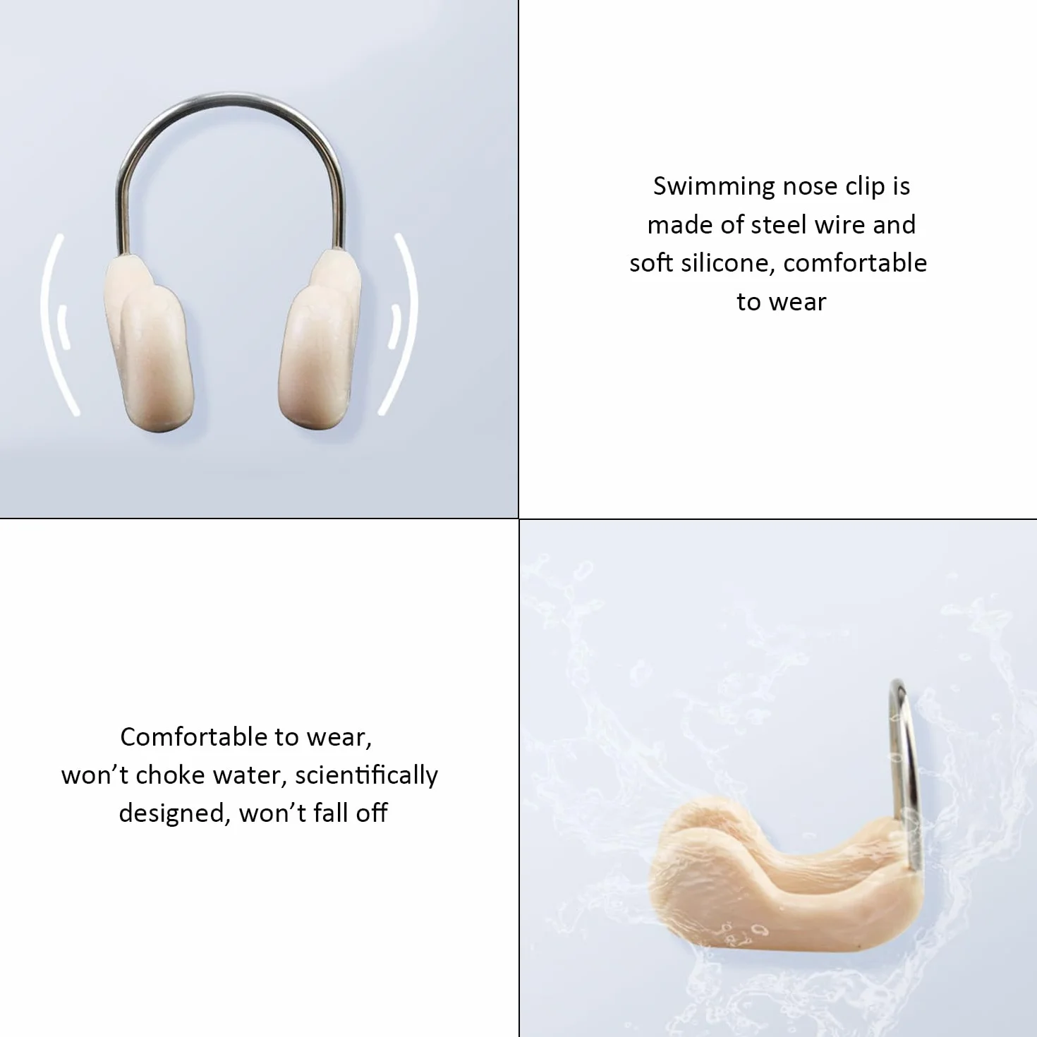Pinza Nasal para Natación Anti-Asfixia de Alambre, Accesorios Protectores, 13 Piezas