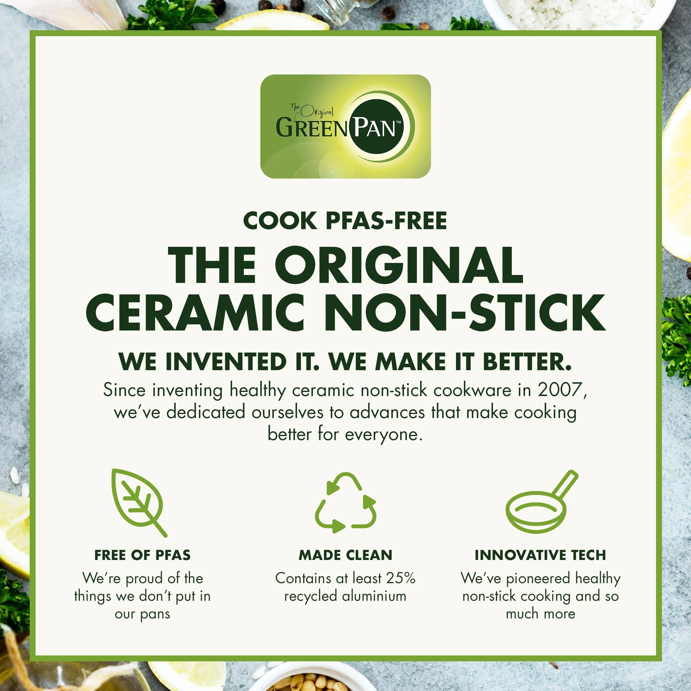 GreenPan Memphis Sartén Wok de Cerámica Saludable Antiadherente 30cm/3.6 Litros, Libre de PFAS, Inducción, Apta para Lavavajillas, Negro