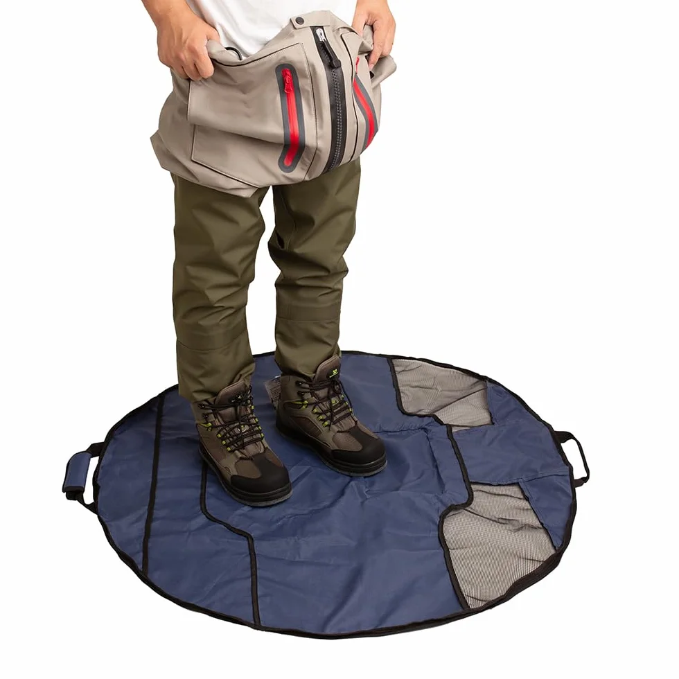 Raprance Bolsa de vadeador, cambiador con ventilación de malla, organizador plegable de equipo al aire libre para pesca y caza