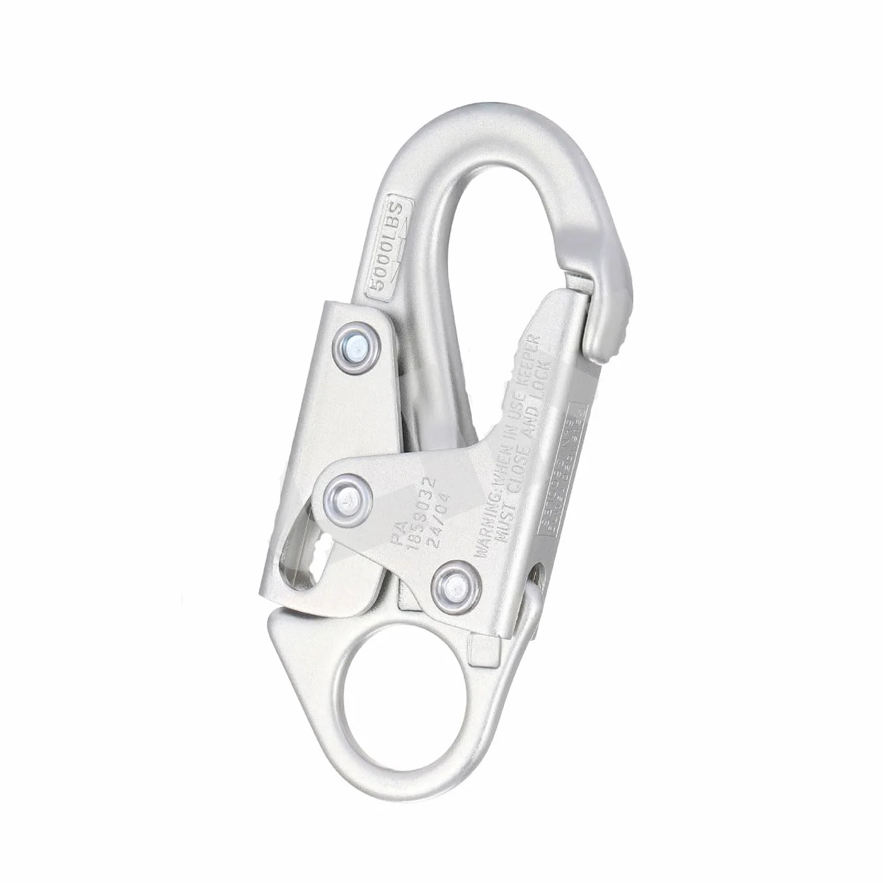 Gancho profesional de protección contra caídas, acero al carbono resistente, gancho de doble acción para seguridad, escalada, rapel