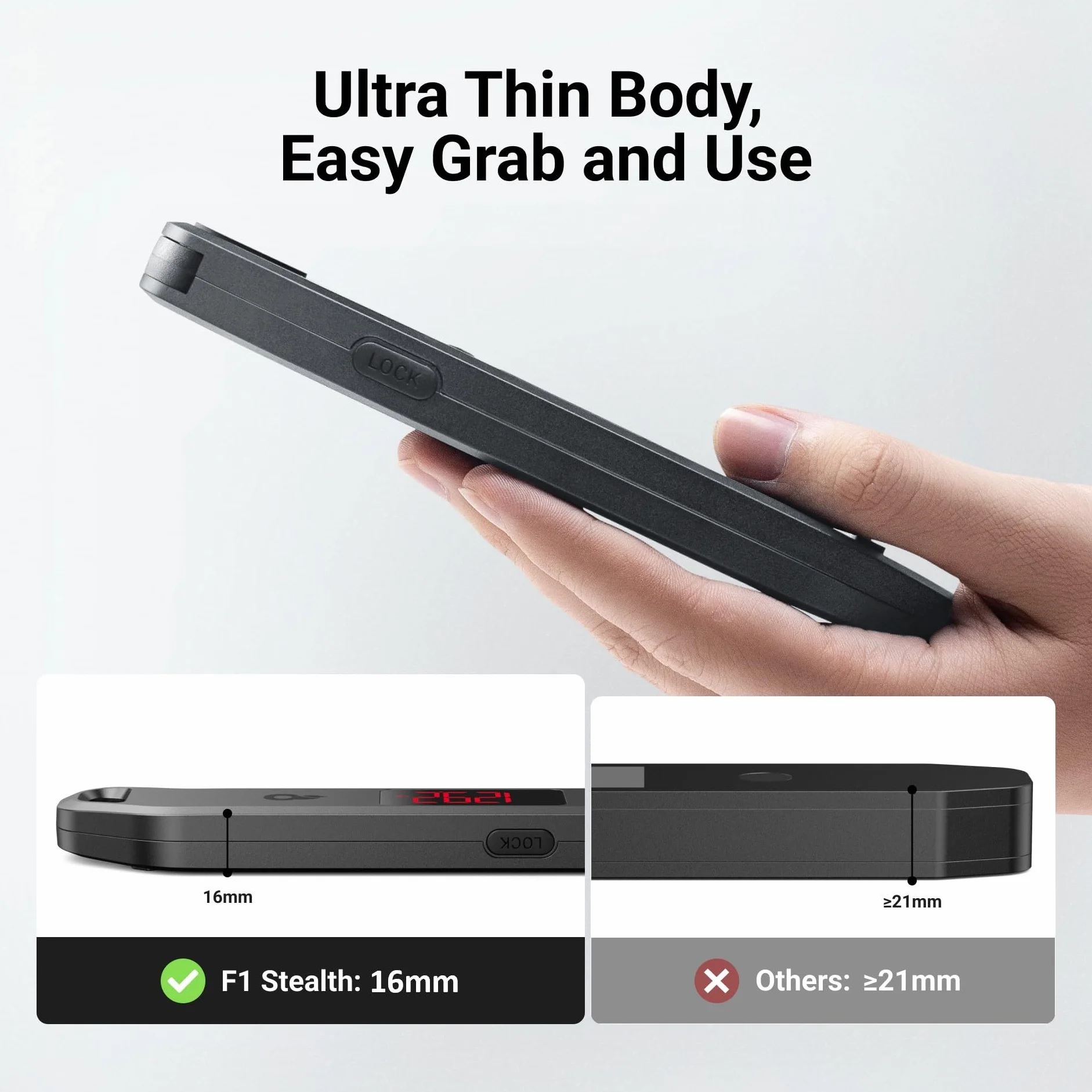 ThermoMaven F1 Stealth Termómetro de Cocina Digital para Carne, Lectura Instantánea en 1 s, Precisión Certificada NIST ±0,3 °C, Impermeable IP65, Pantalla LED Grande, Imán para BBQ, Horno y Plancha