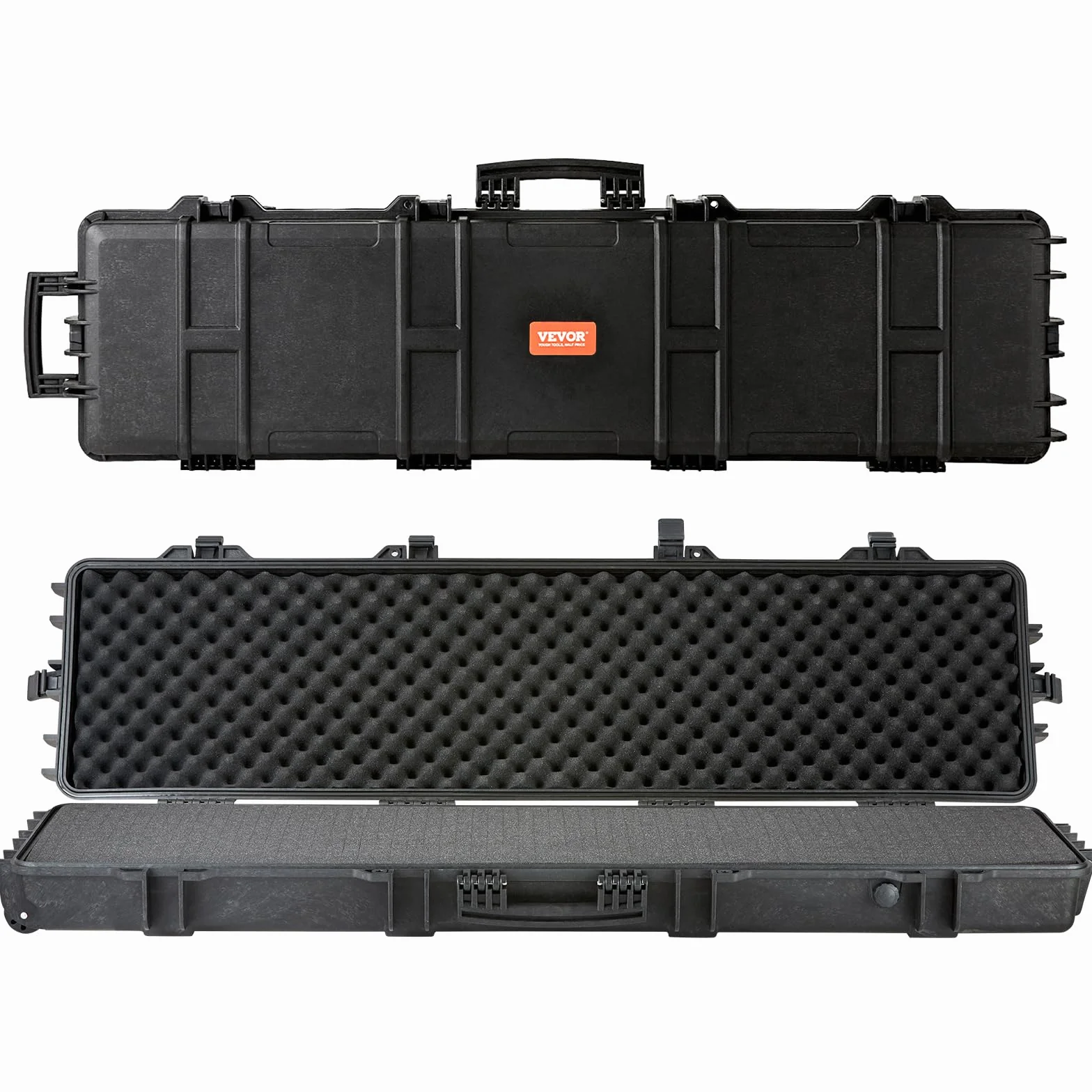 VEVOR Estuche Rígido para Armas 138 cm Maletín para Rifle de Caza con Ruedas Impermeable