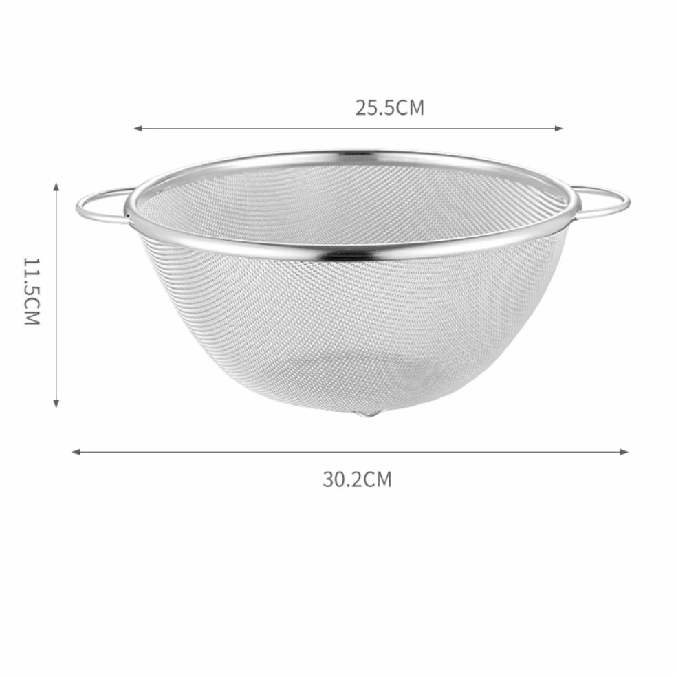 Tamiz de acero inoxidable 304 con base estable para drenaje de arroz de frutas y verduras